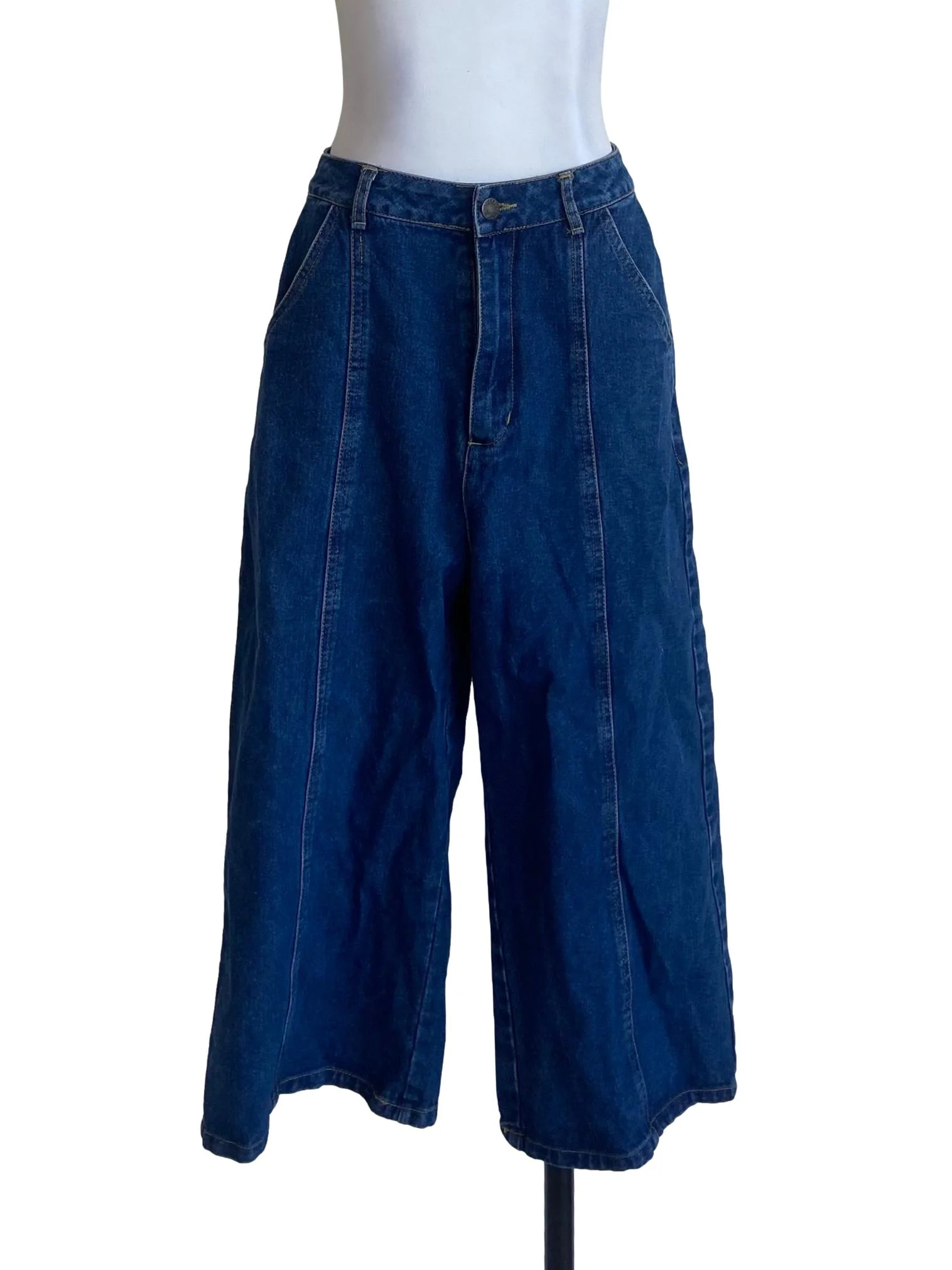 Blue Herringbone Culottes Jeans TCL