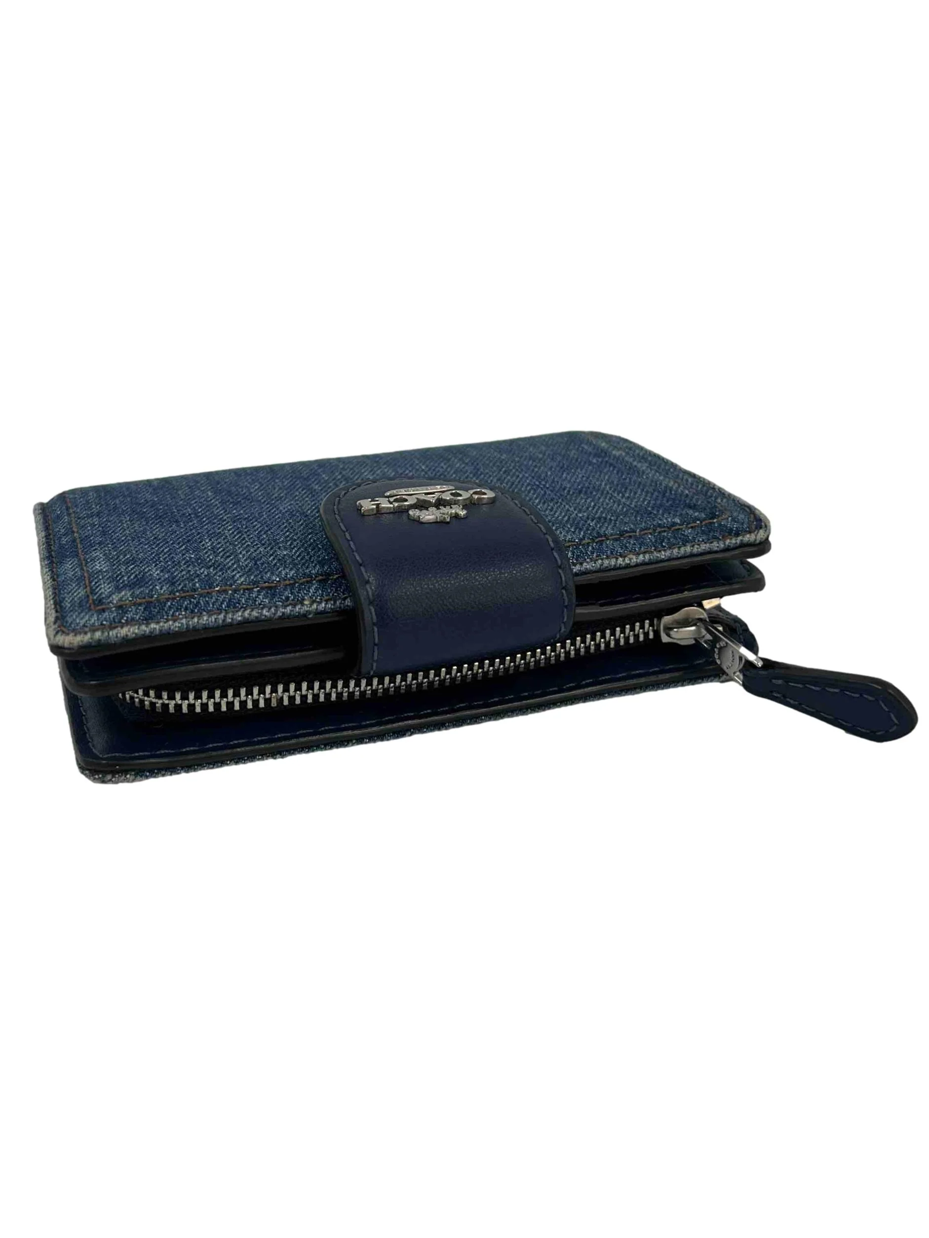 Blue Medium Corner Zip Denim Wallet Small CSN - Image 4