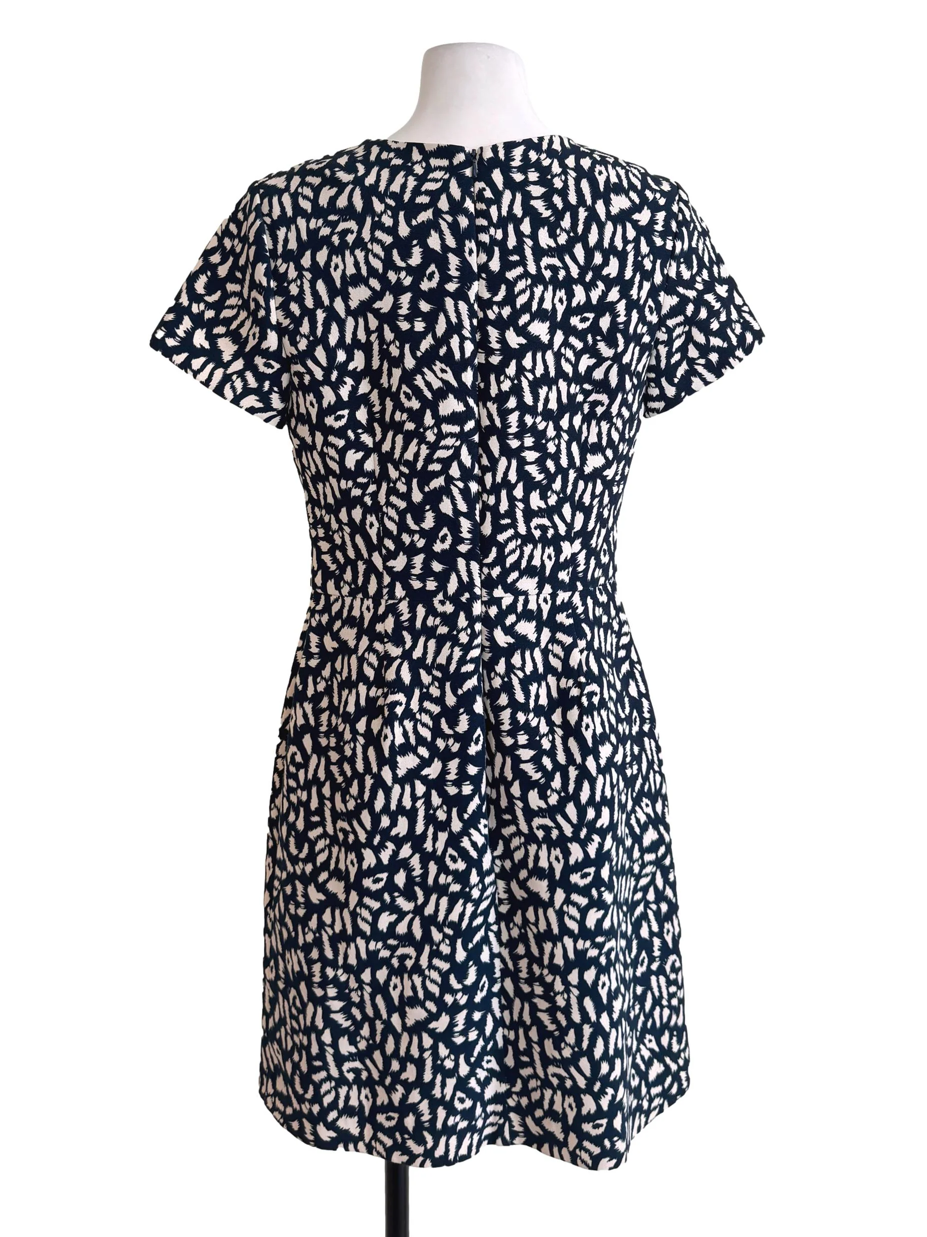 Blue Patterned Empire Dress - Image 2