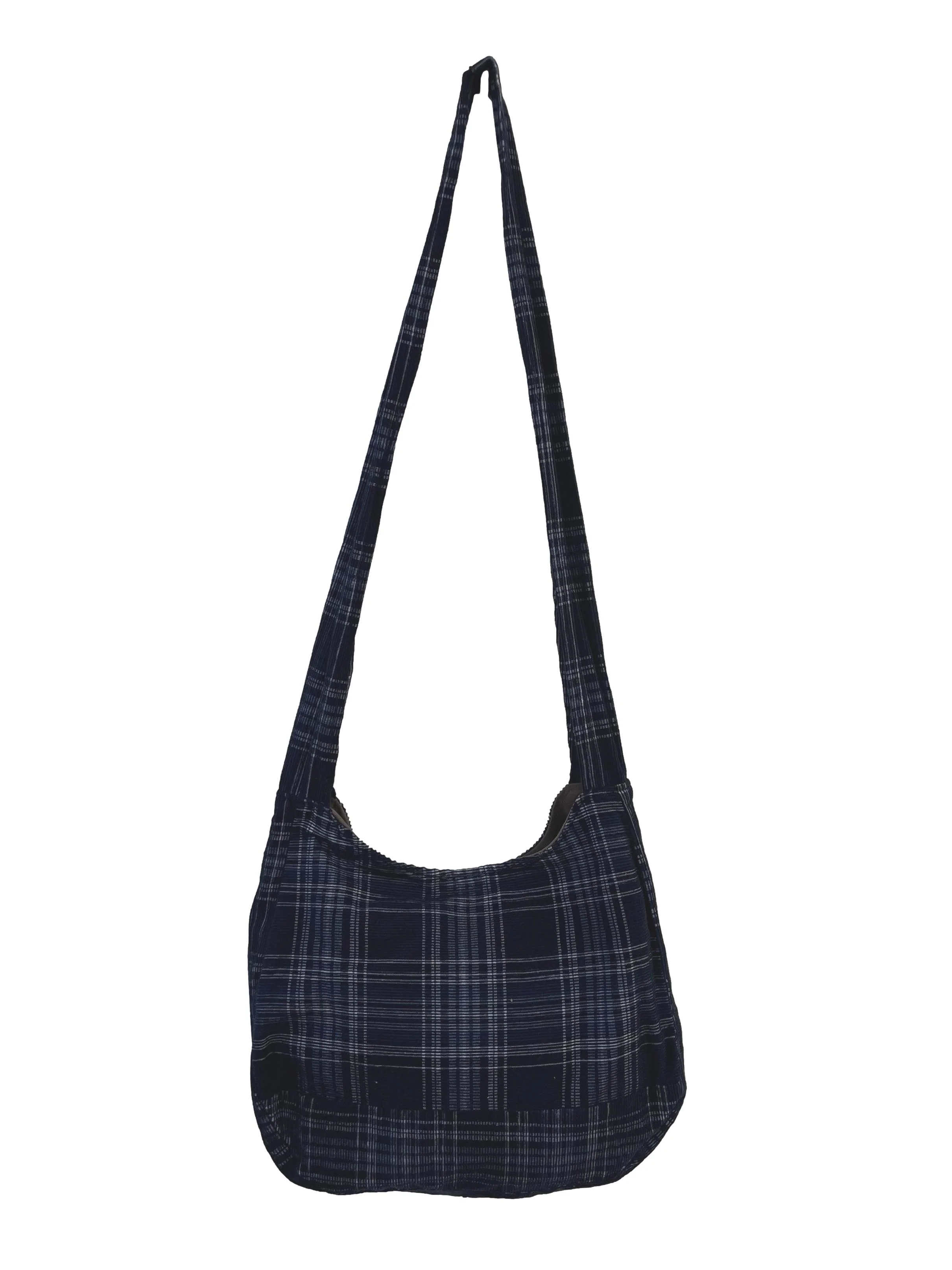 Blue Plaid Medium Reworked Crossbody Bag - Image 2