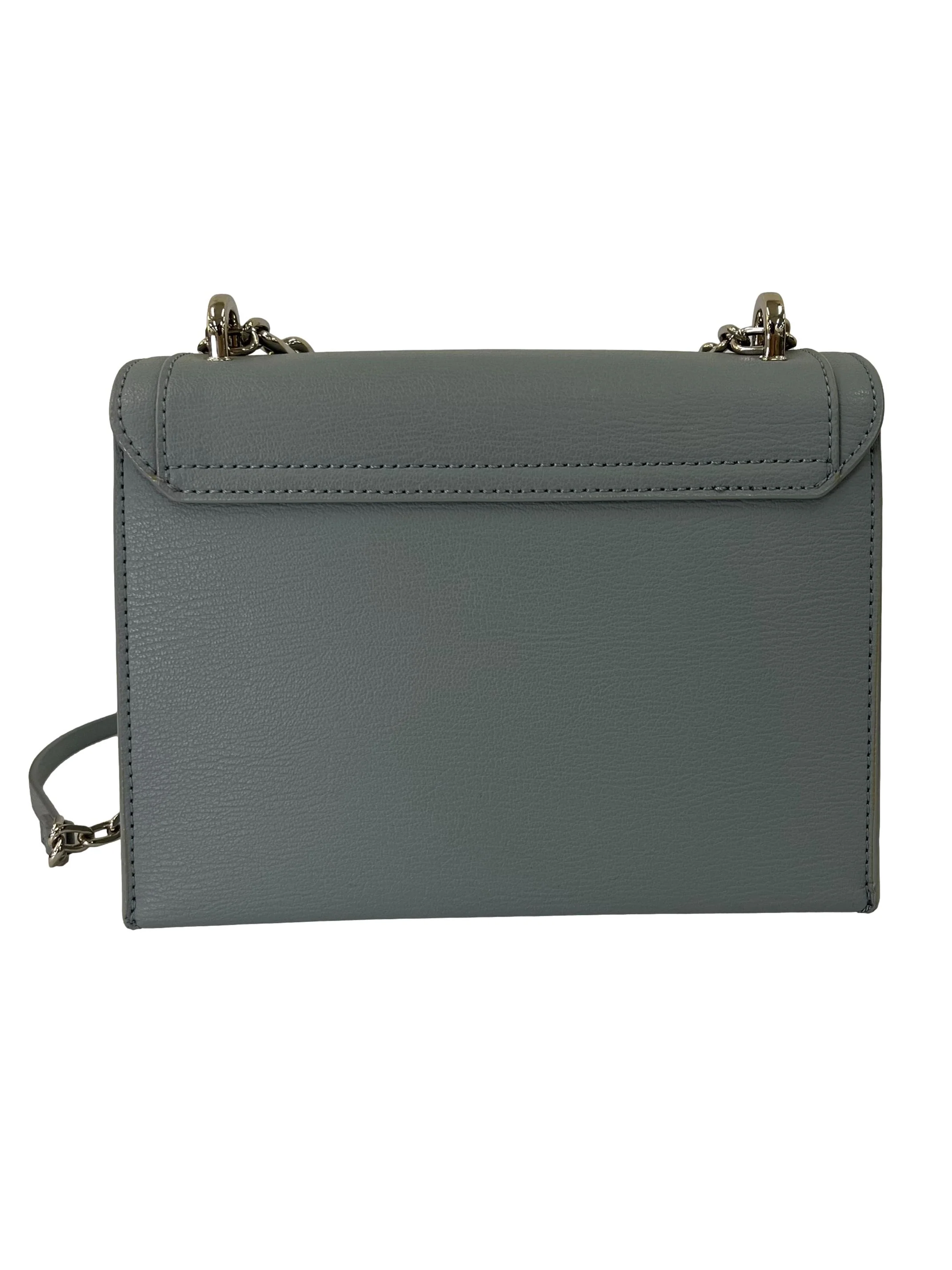 Blue PU Leather Front Flap Chain Handle Crossbody Bag CSN - Image 5