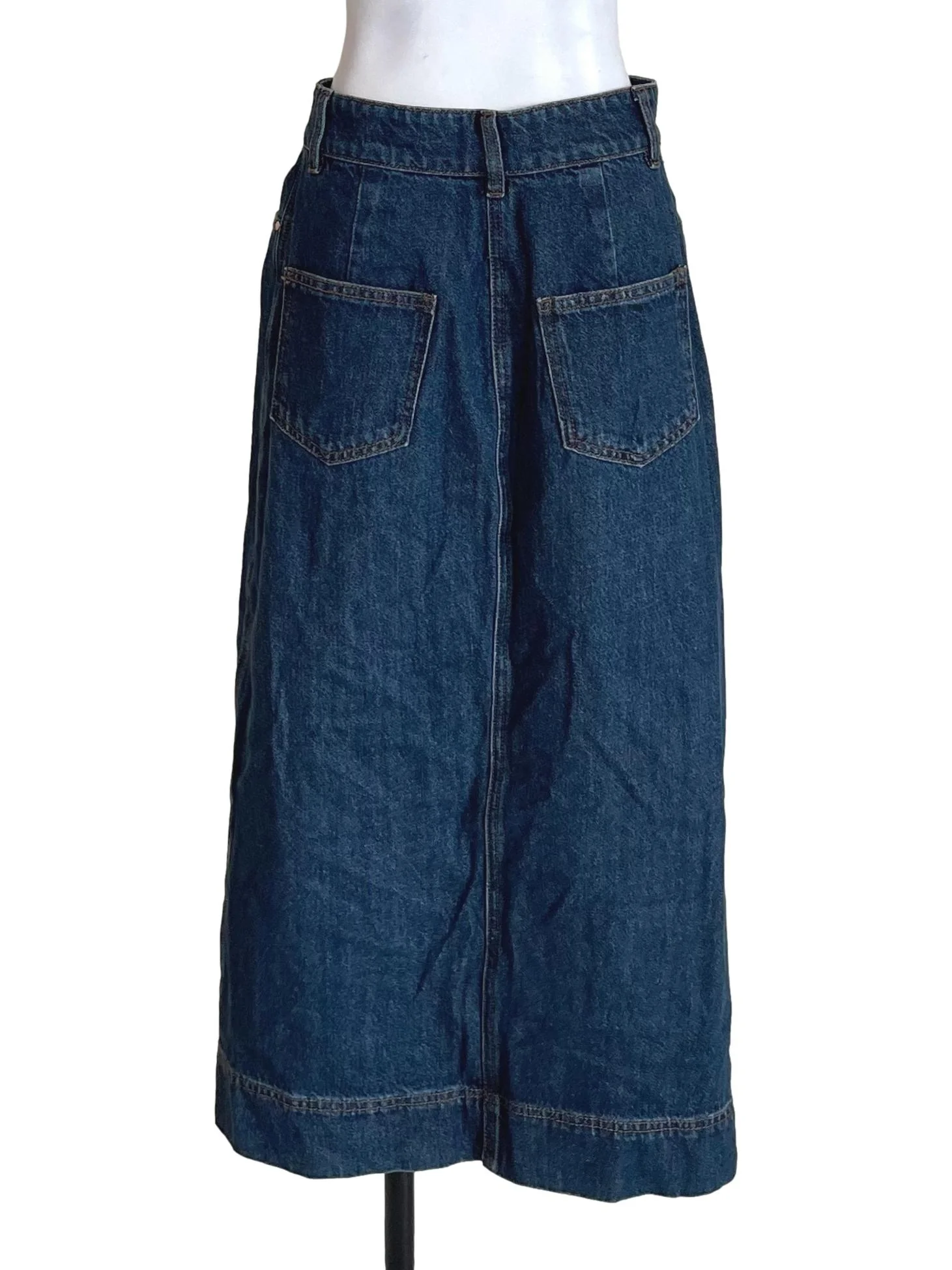 Blue Slit Denim Long Skirt LB - Image 2