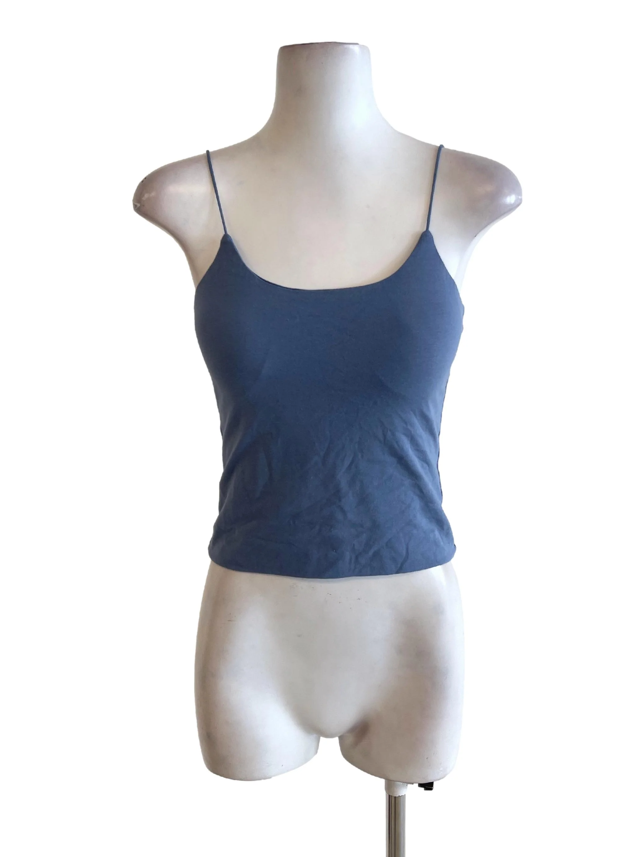 Blue Stone Spaghetti Strap Fitted Top