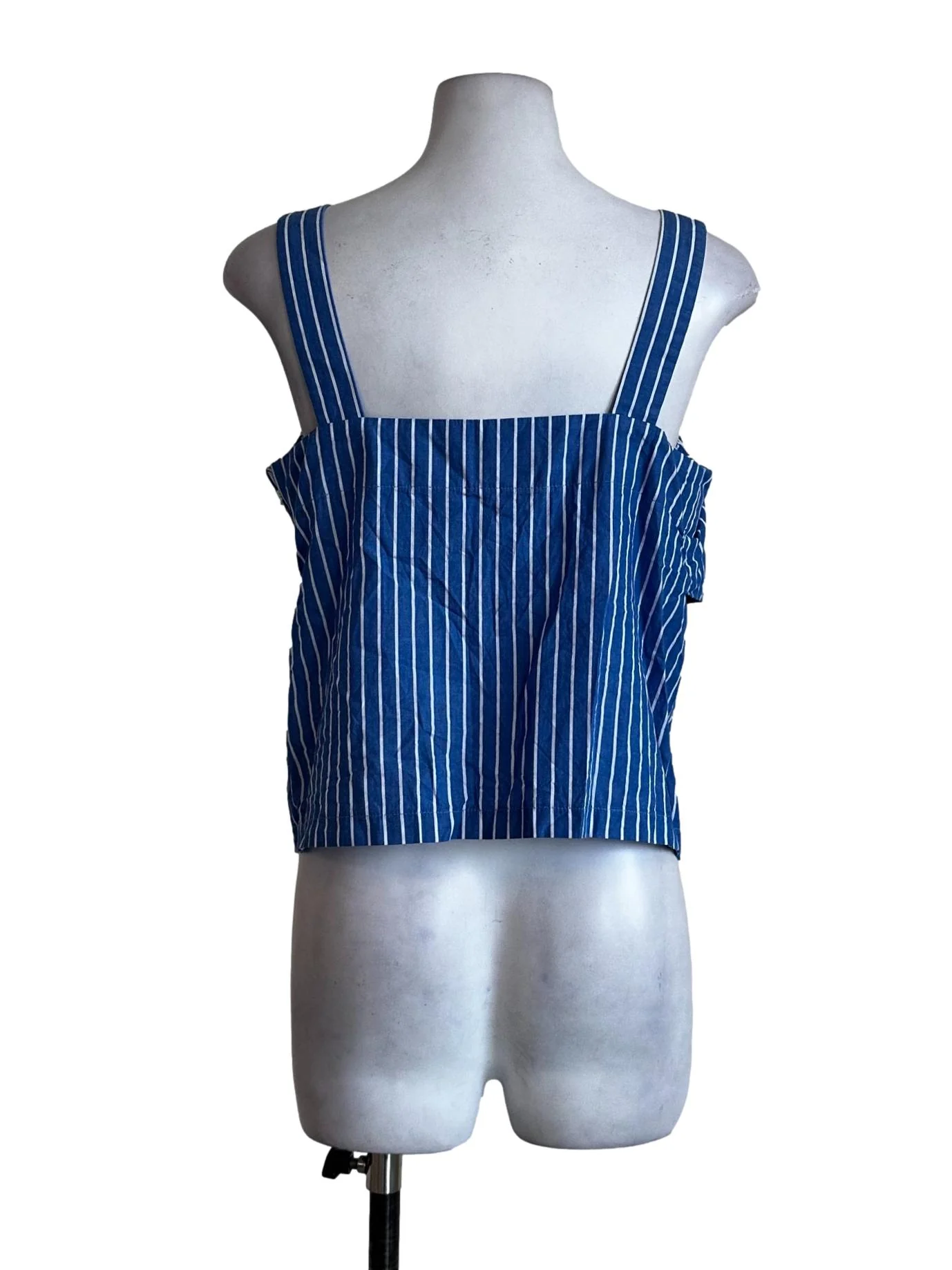 Blue Stripes Pattern Crop Top - Image 2