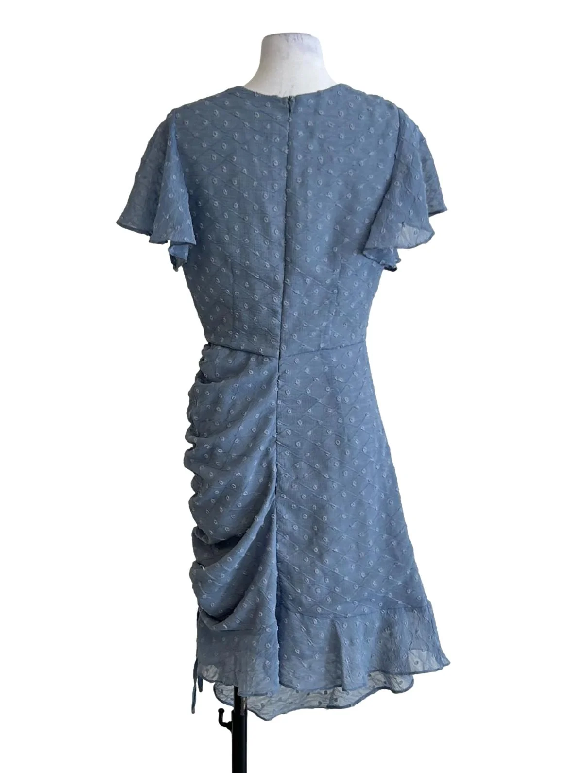 Blue V-Neck Drop Waist Dress - Image 2