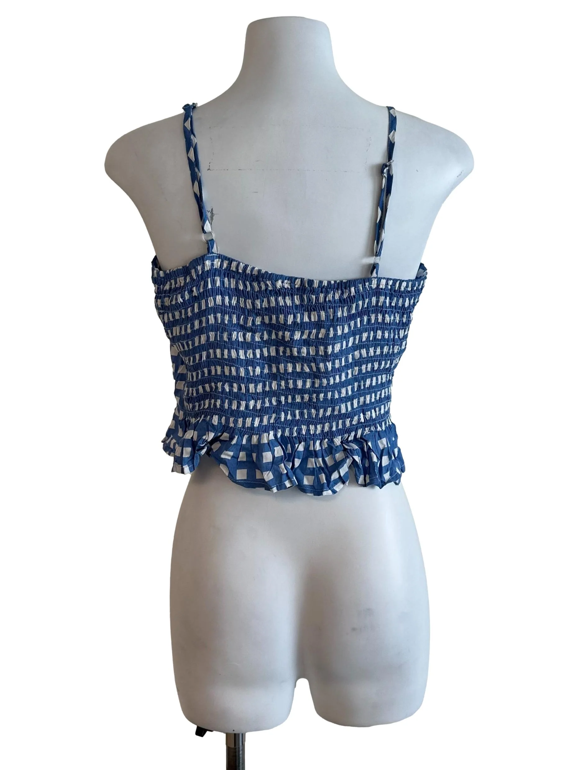 Blue White Pattern Knot Top - Image 2