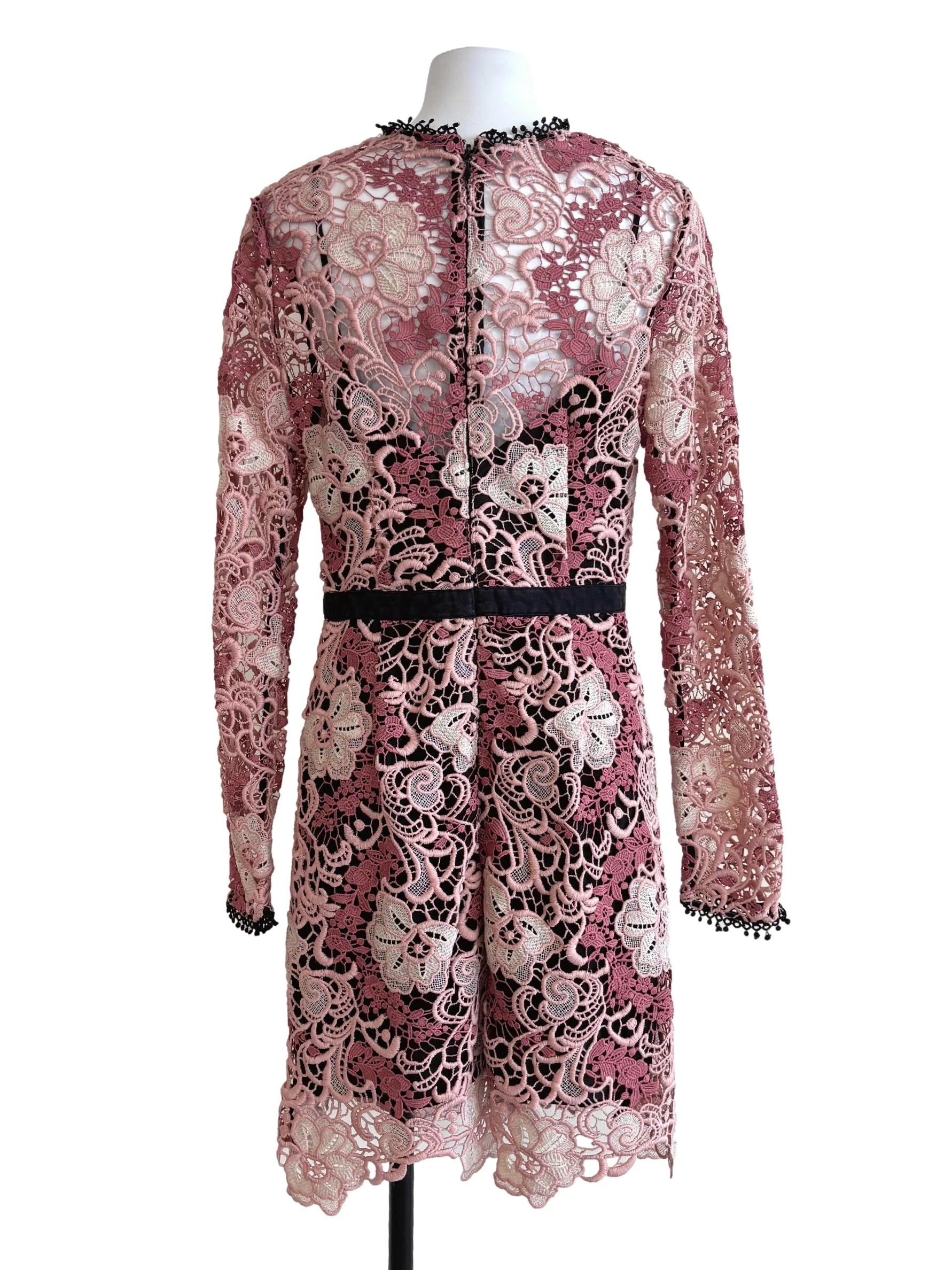 Blush Baby Pink Long Sleeve Lace Dress - Image 2