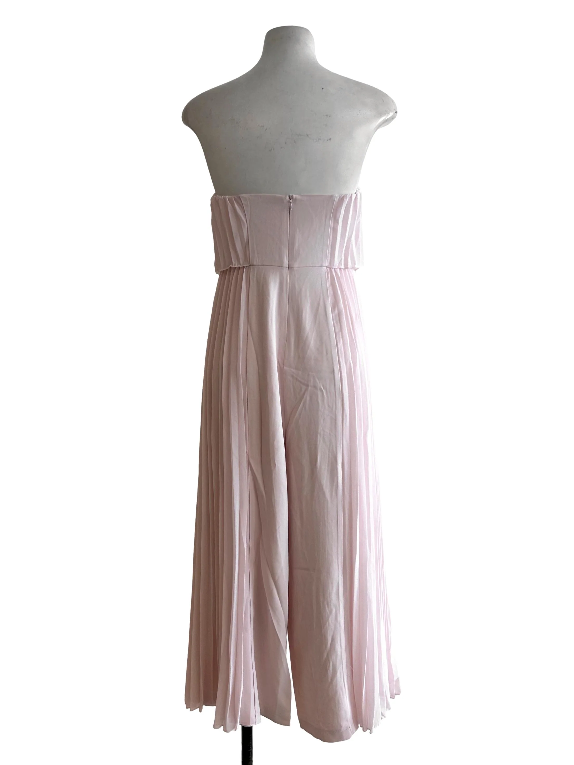 Blush Pink Chiffon Pleated Jumpsuit - Image 2