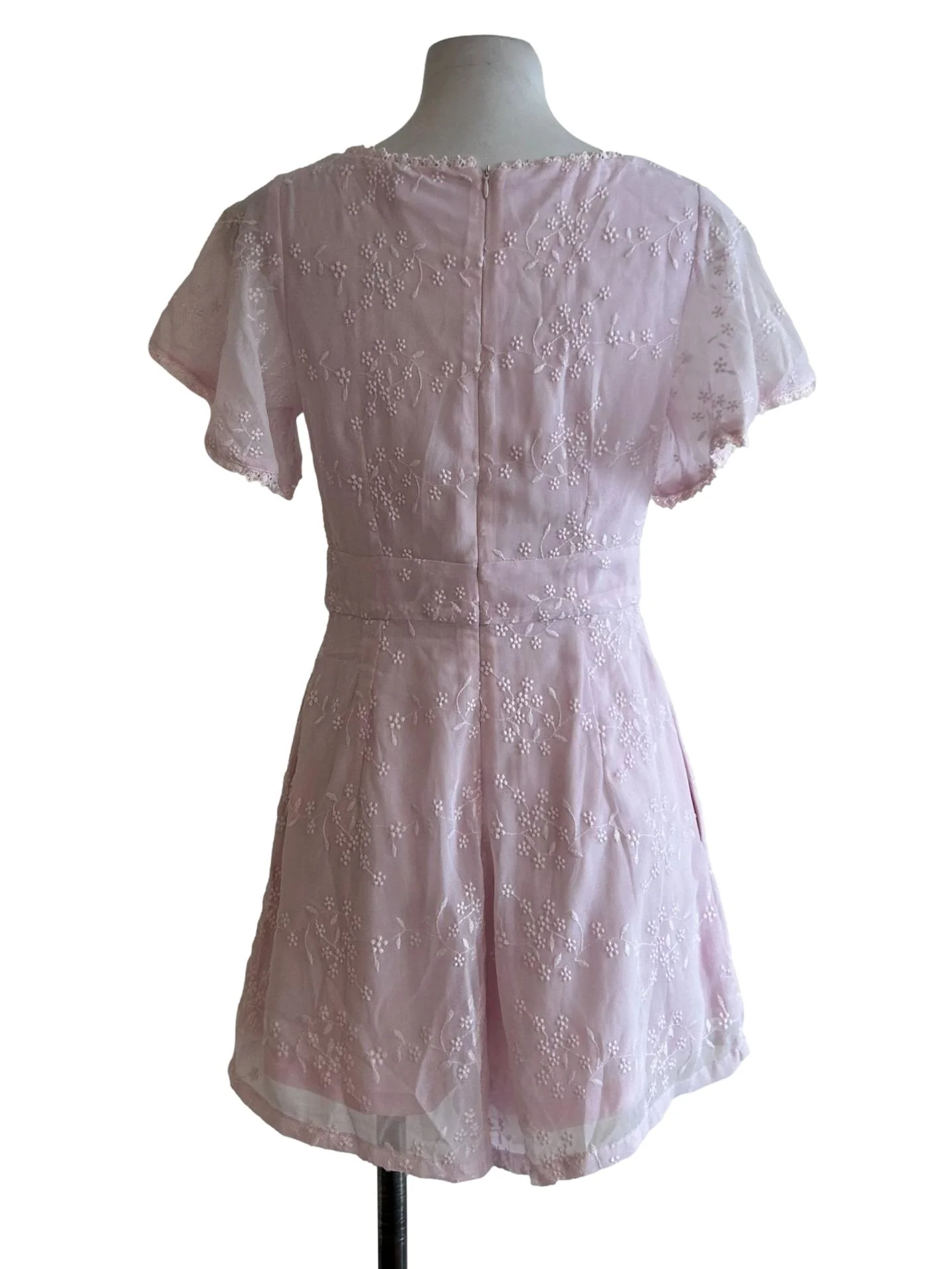 Blush Pink Lace Romper - Image 2