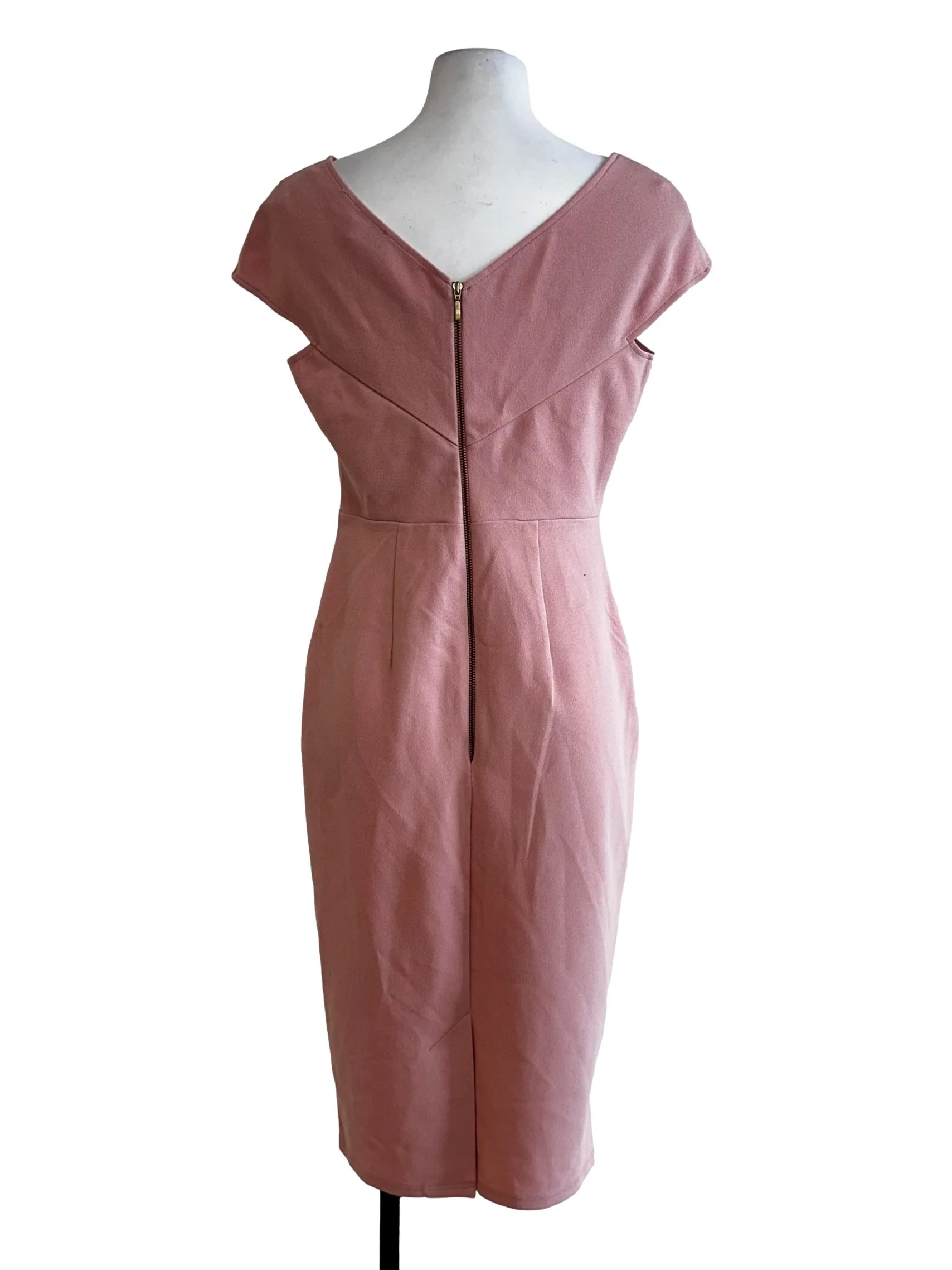 Blush Pink Sleeveless Midi Dress - Image 2