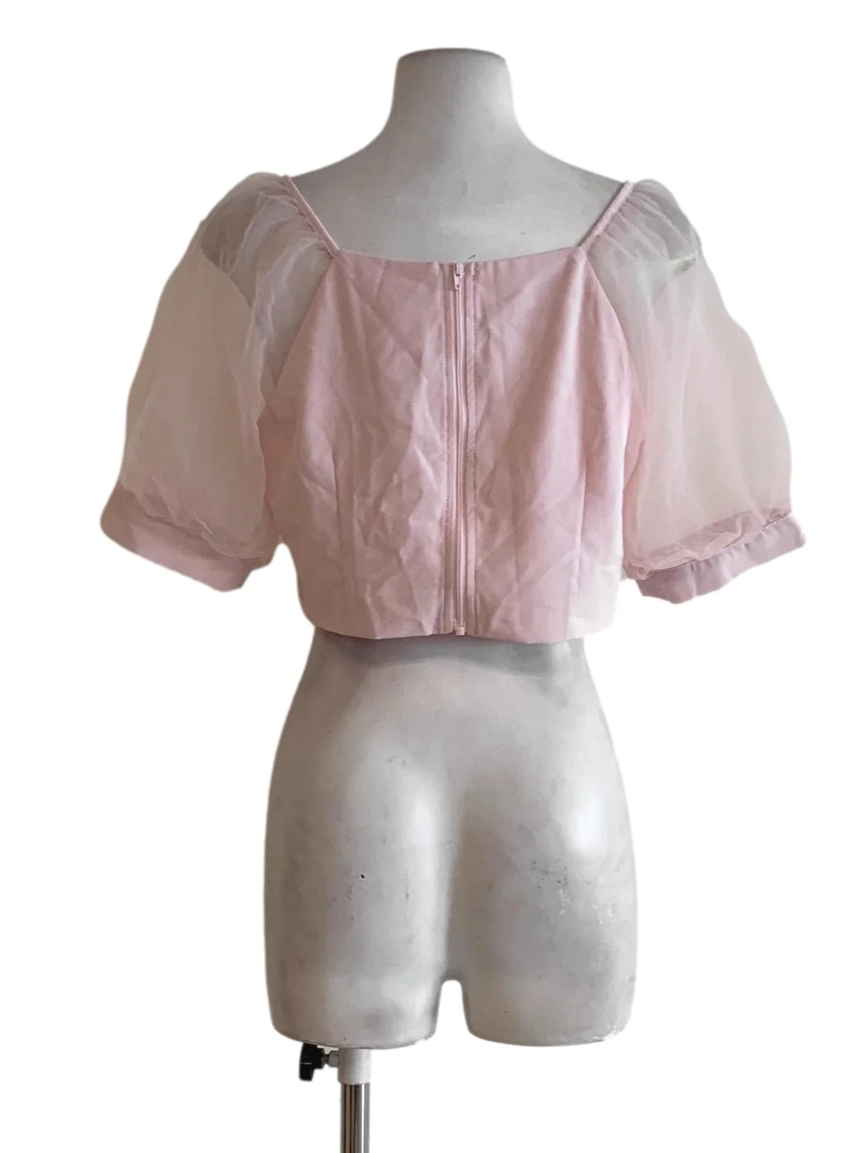 Blush Pink Sweetheart Neckline Blouse - Image 2