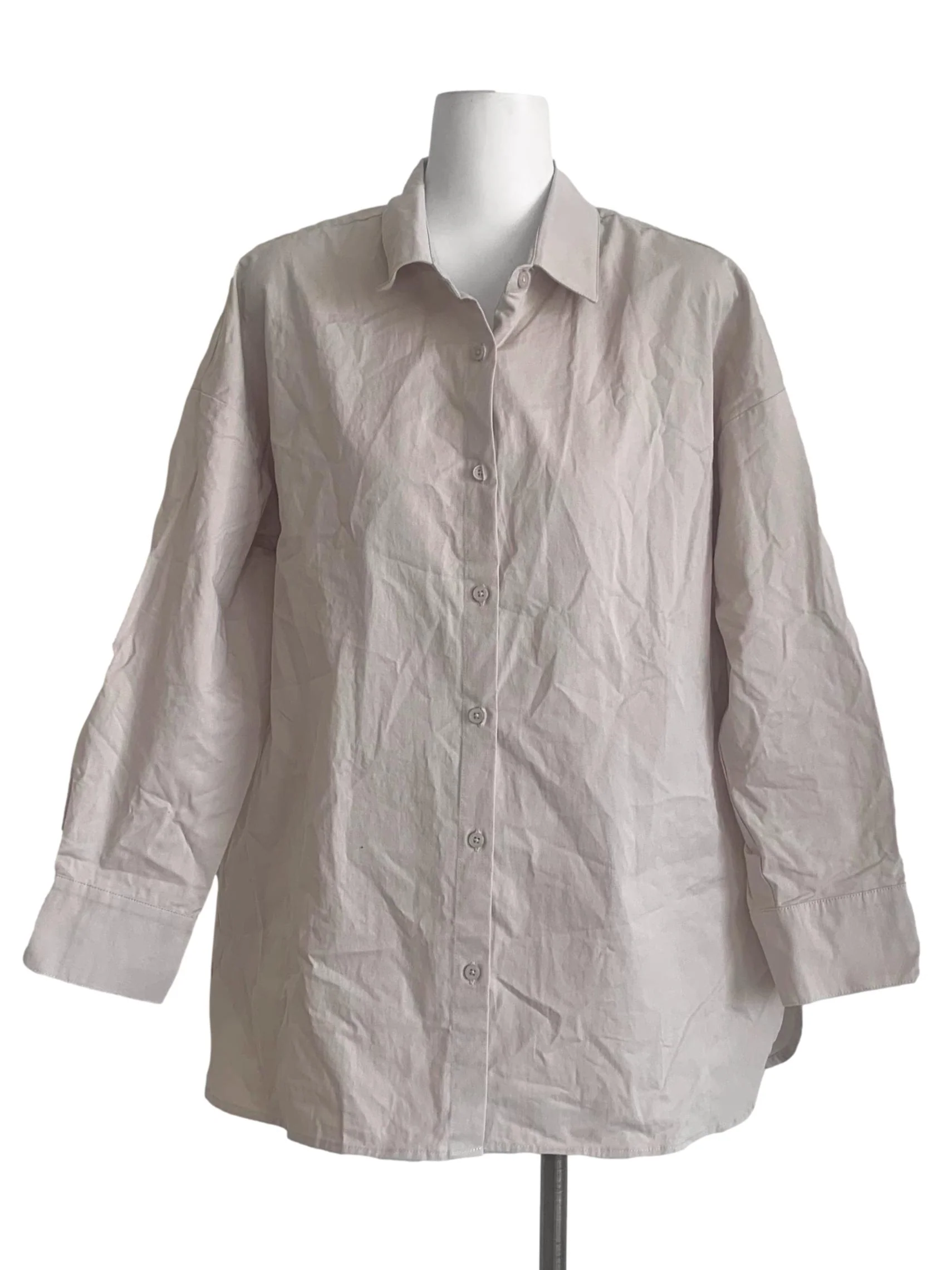 Bone Beige Collared Top TCL