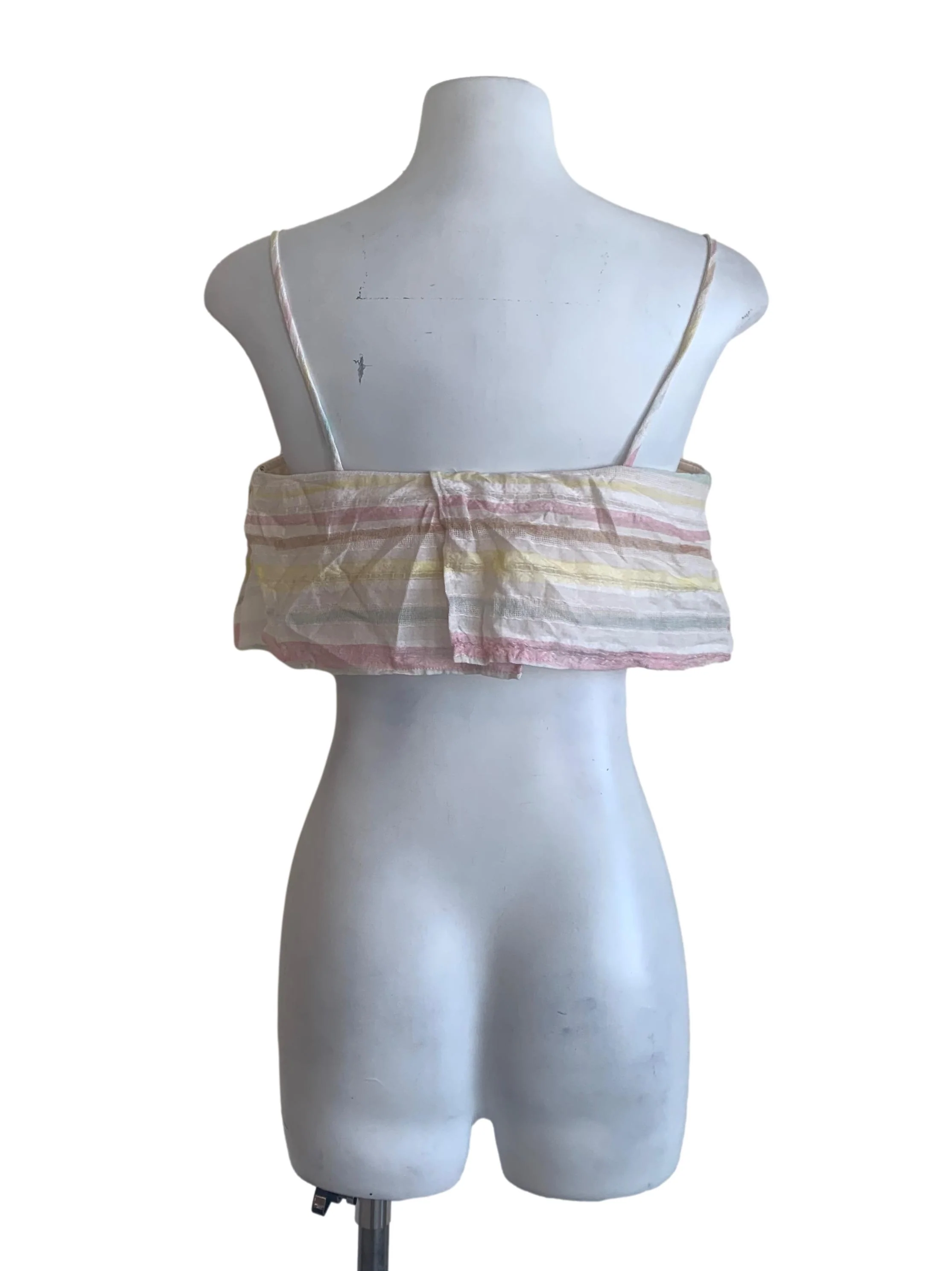 Bone Beige Multicolour Stripe Top - Image 2