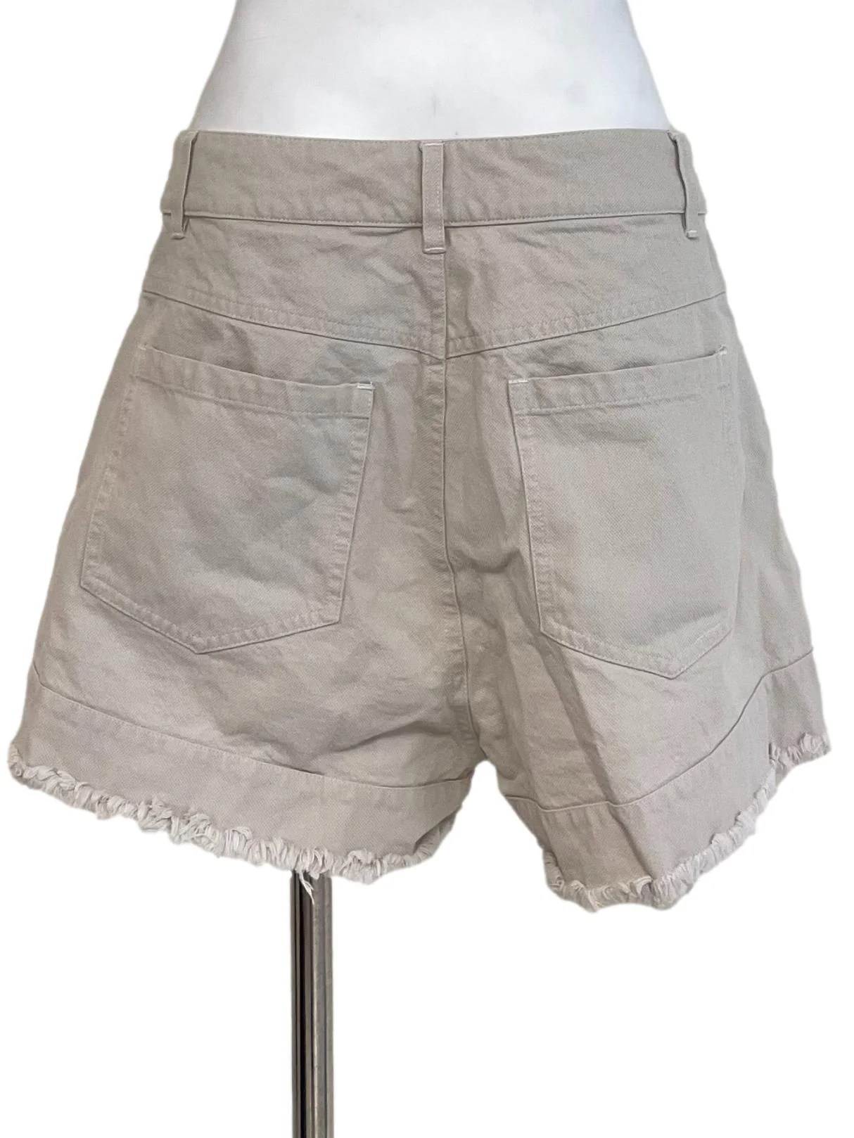 Bone White Distressed Denim Short - Image 2