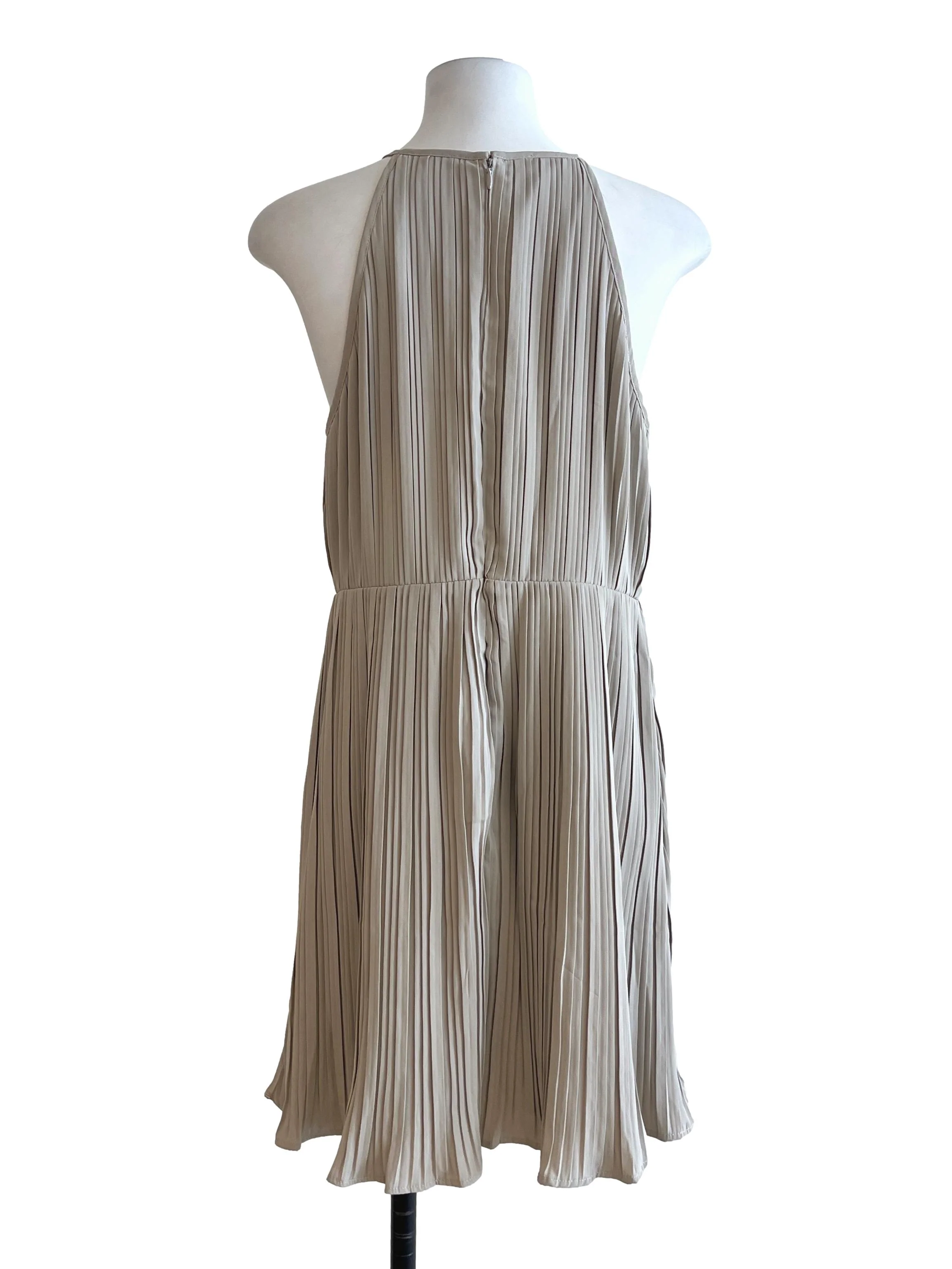 Bone White Halter Pleated Romper - Image 2