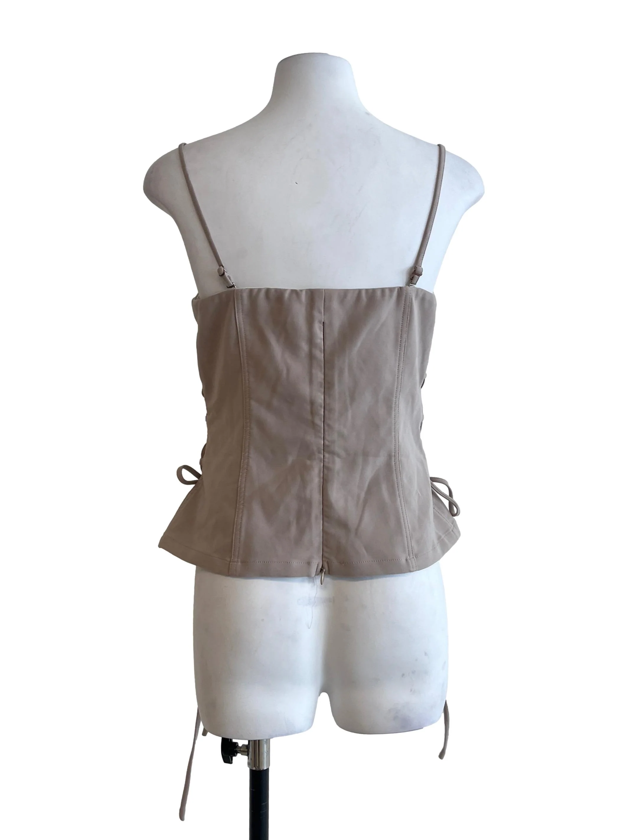 Pale Brown Spaghetti Strap Sleeveless Top - Image 2