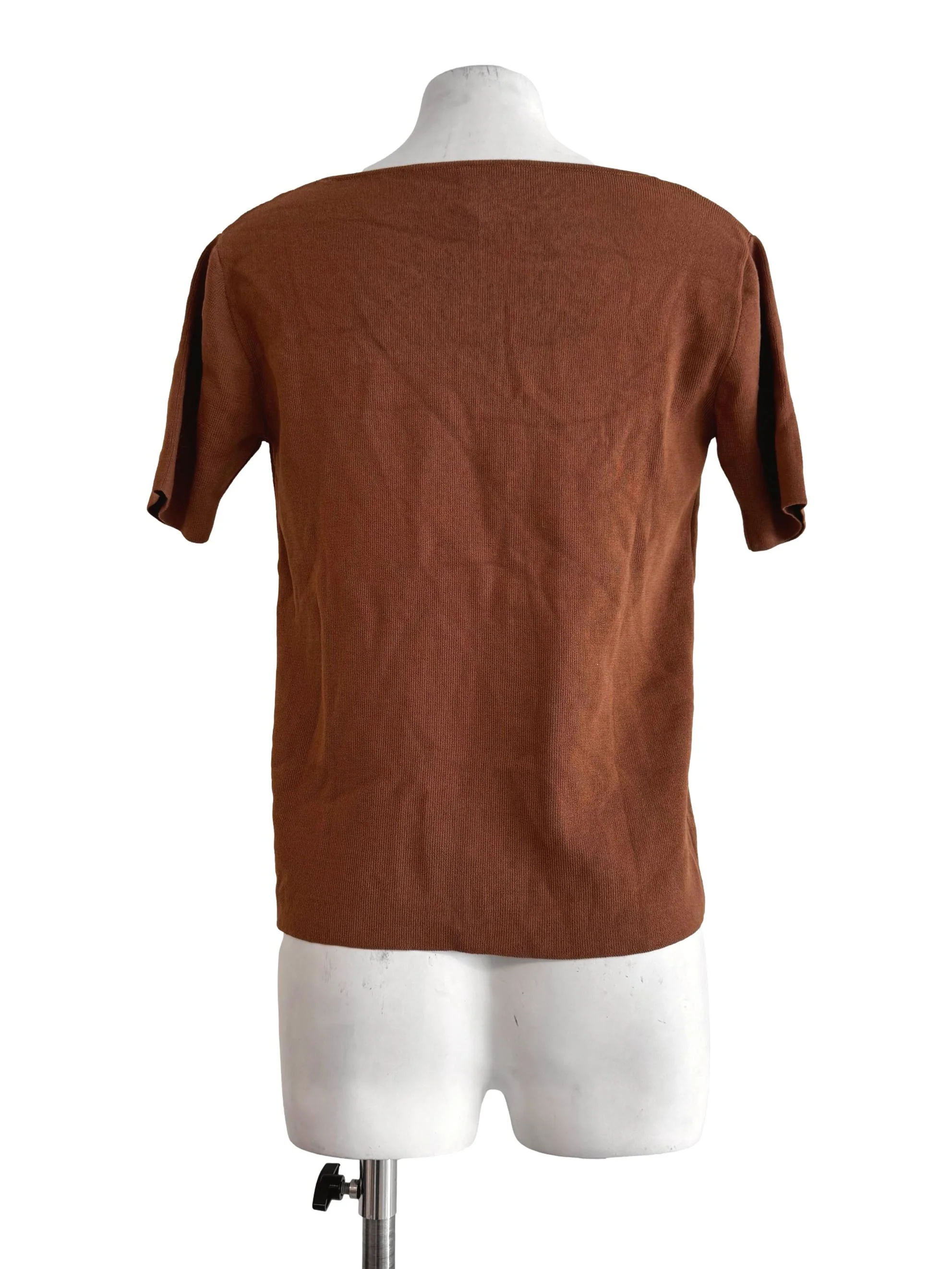 Brick Brown Square Neck Shirt - Image 2