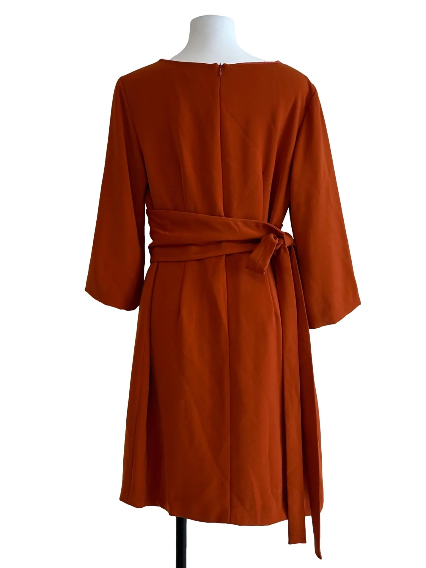 Brick Orange Belted Dress - Image 2