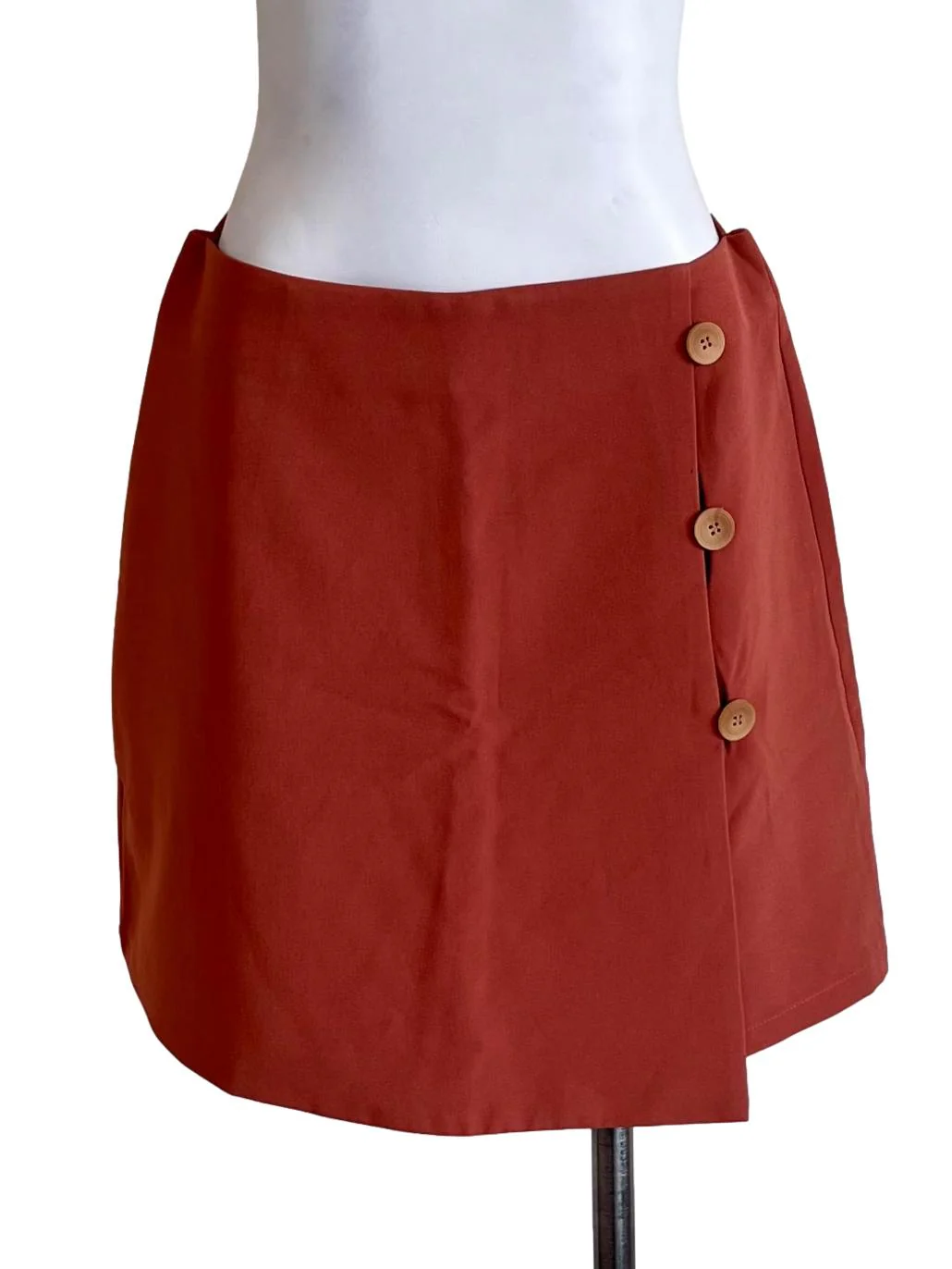 Brick Red Button Skorts