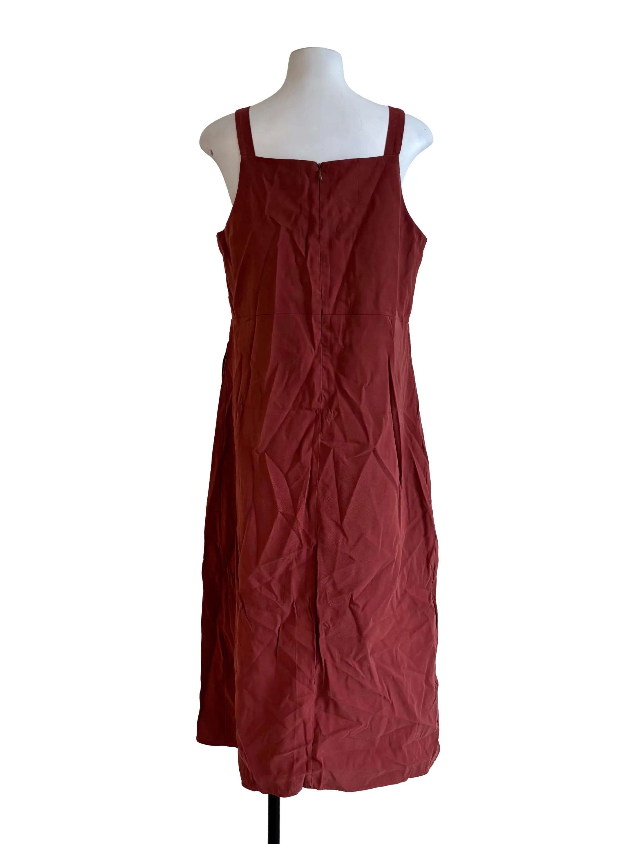 Brick Red Sleeveless Dress - Image 2