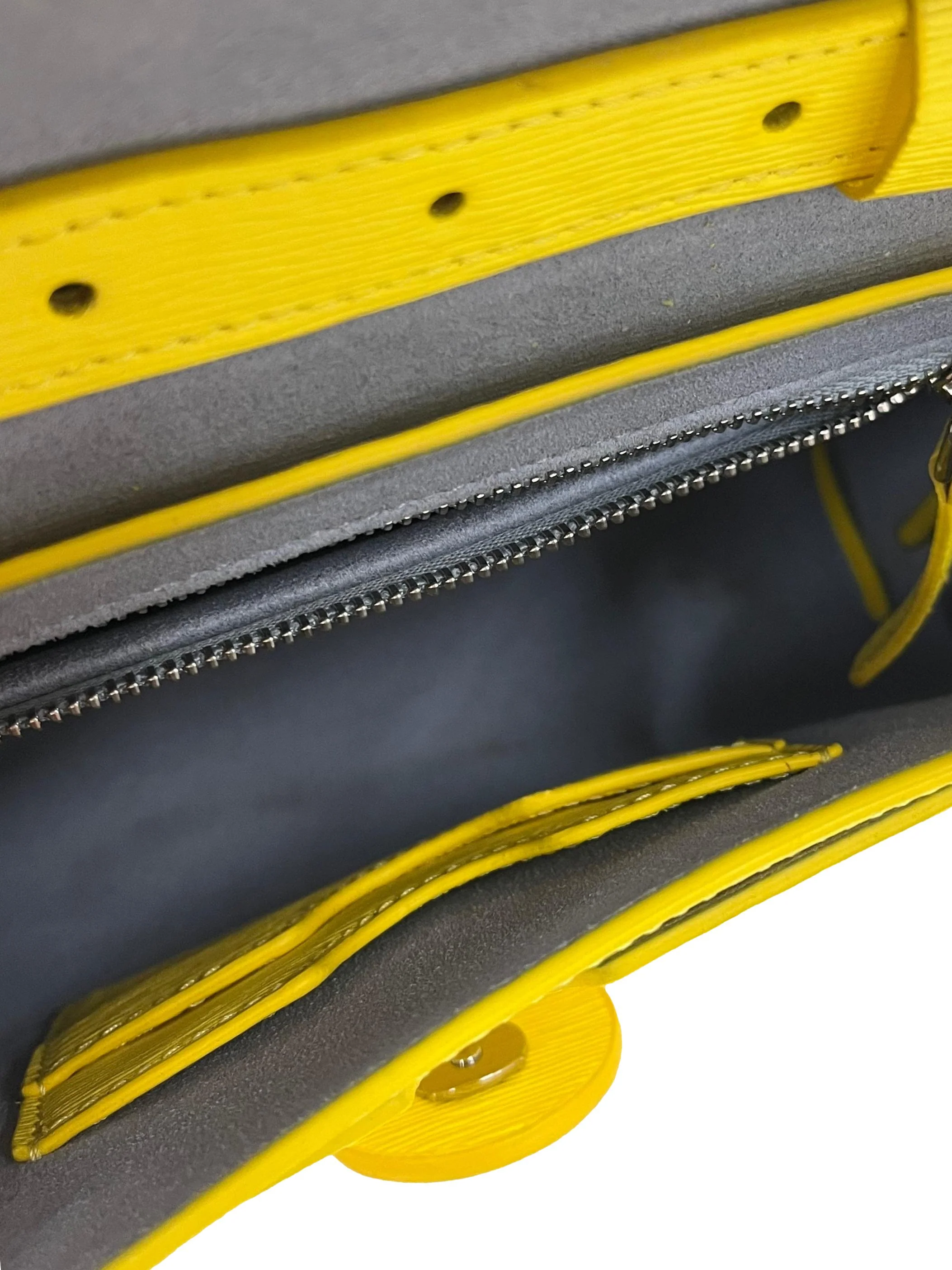 Bright Yellow Textured Crossbody Bag With Adjustable Strap - Image 4