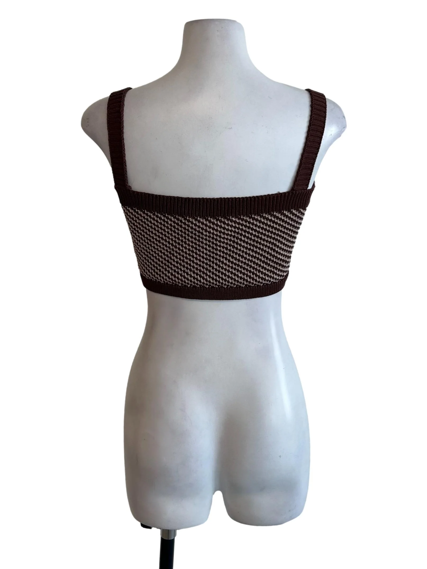 Brown And Beige Knitted Top - Image 2