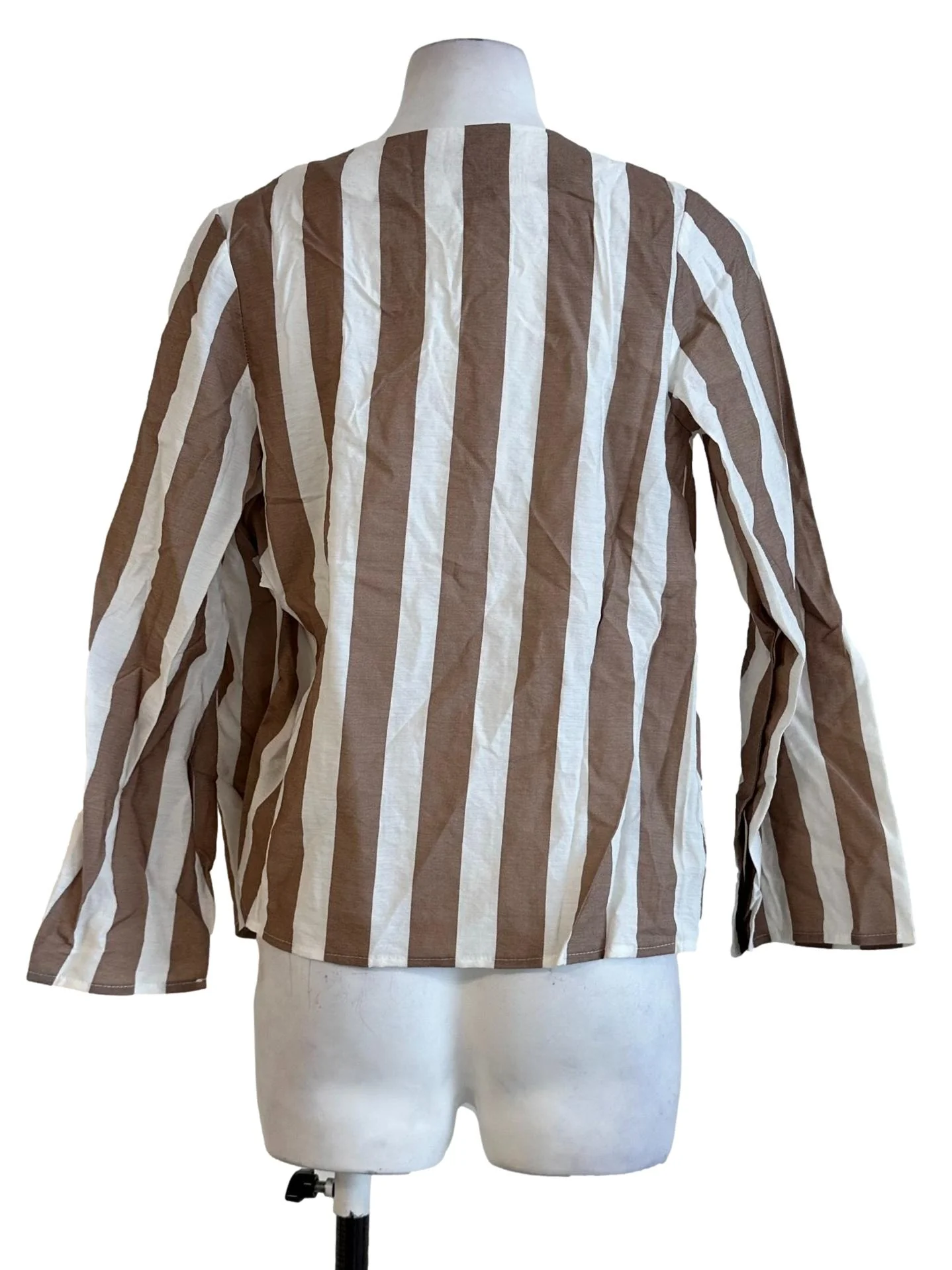 Brown Awning Stripes Pattern Top - Image 2
