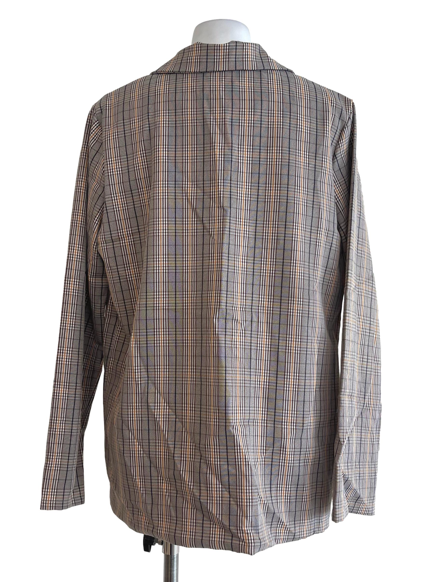 Brown Checkered Blazer - Image 2