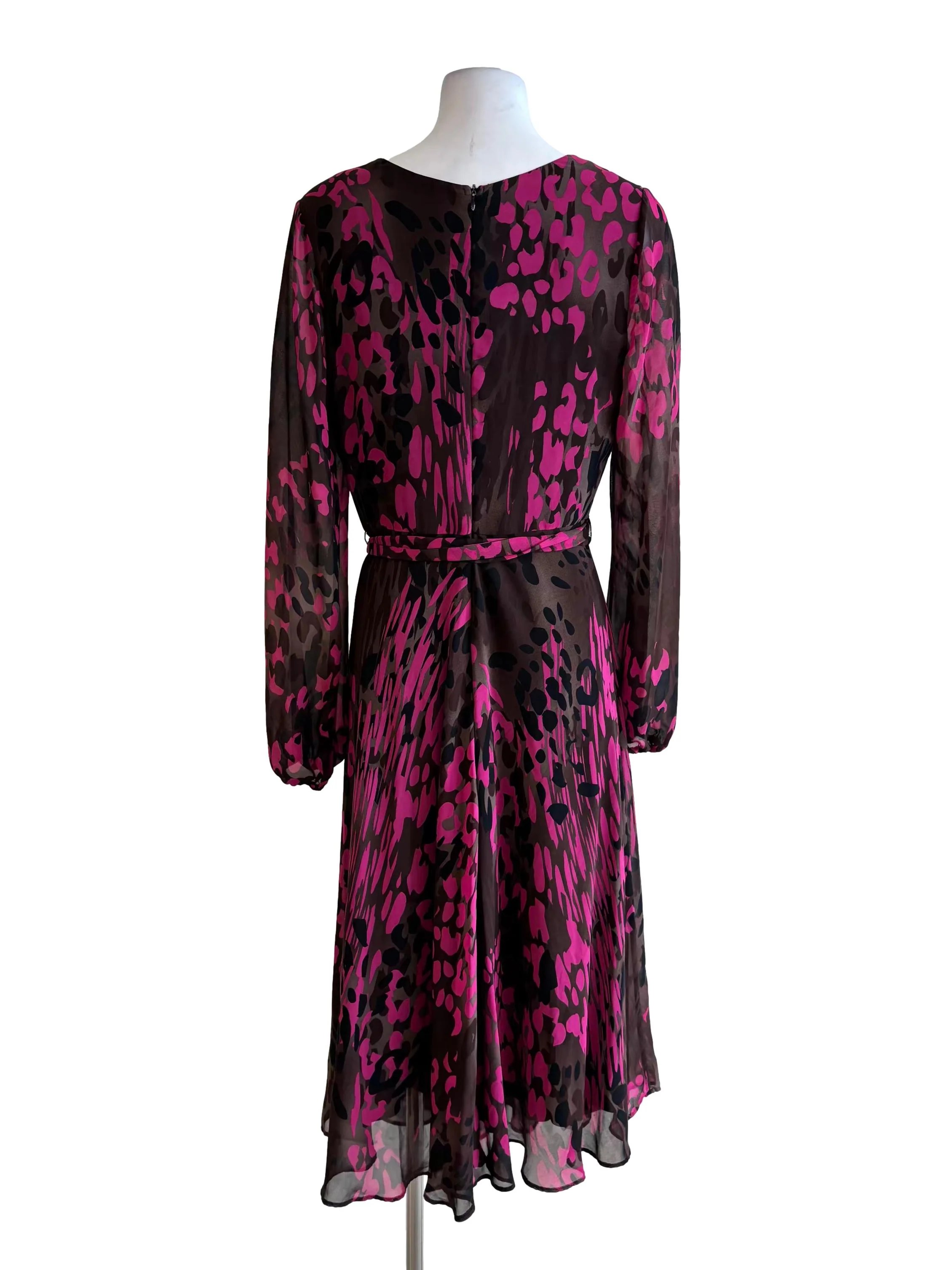Brown Magenta Streaks Flowy Dress - Image 2