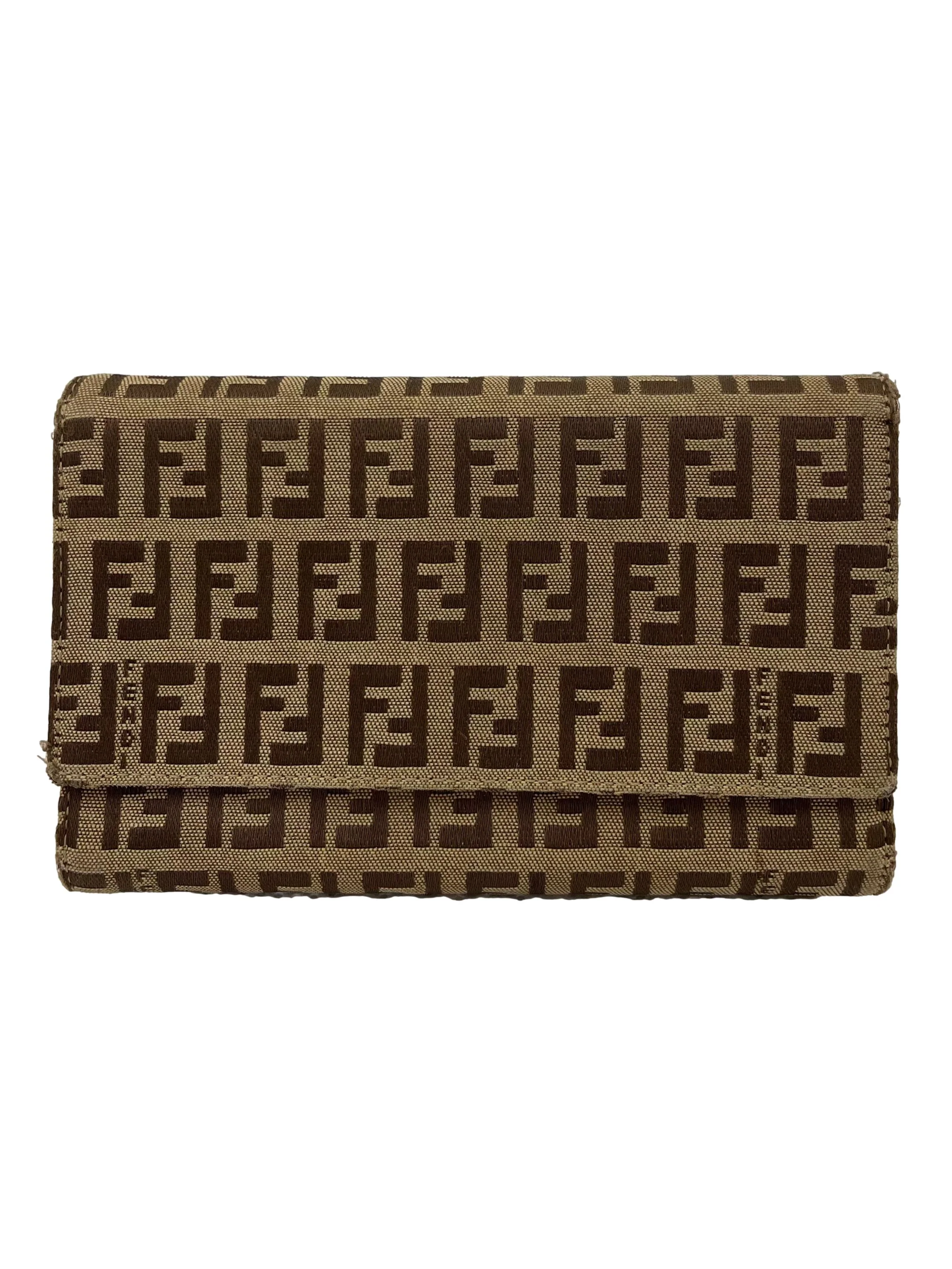 Brown Monogram Zucchino Canvas Compact Wallet