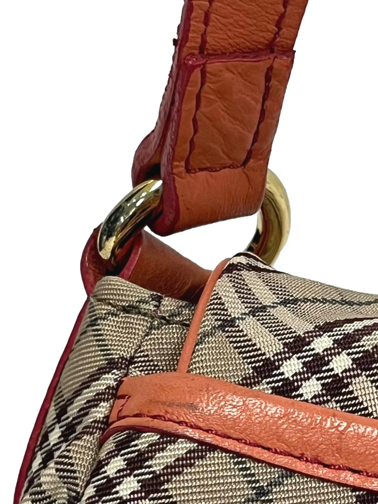 Brown Nova Check With Peach Detailing Crossbody Bag CSN - Image 5