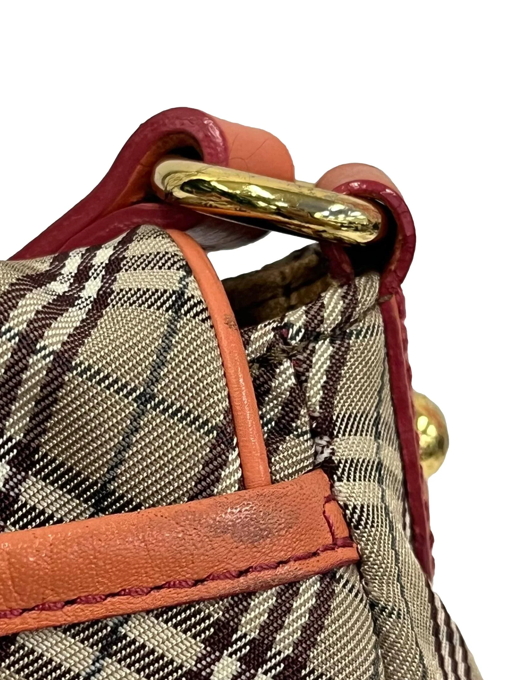 Brown Nova Check With Peach Detailing Crossbody Bag CSN - Image 6