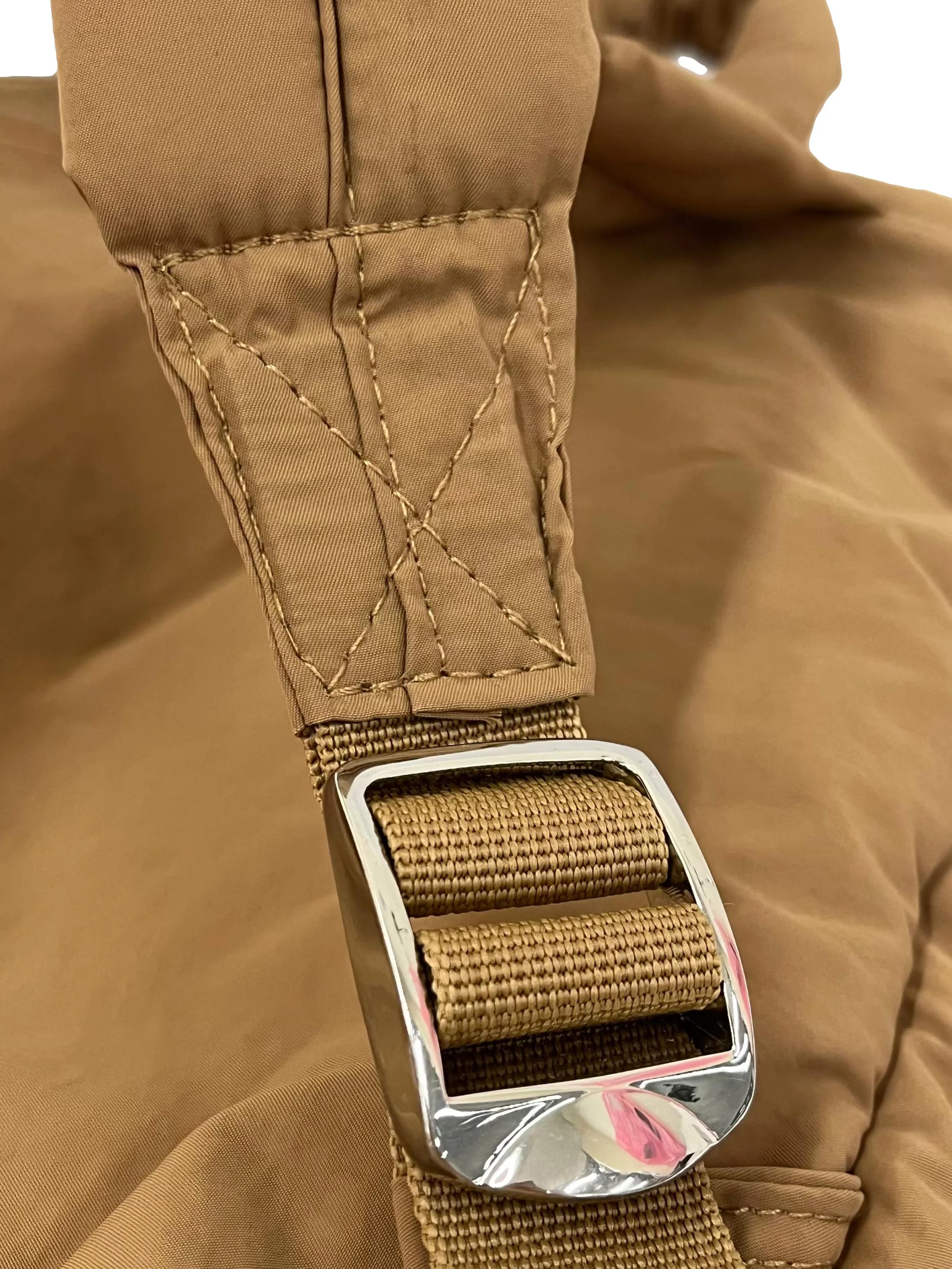 Brown Puffer Backpack With Drawstring Details - Image 7
