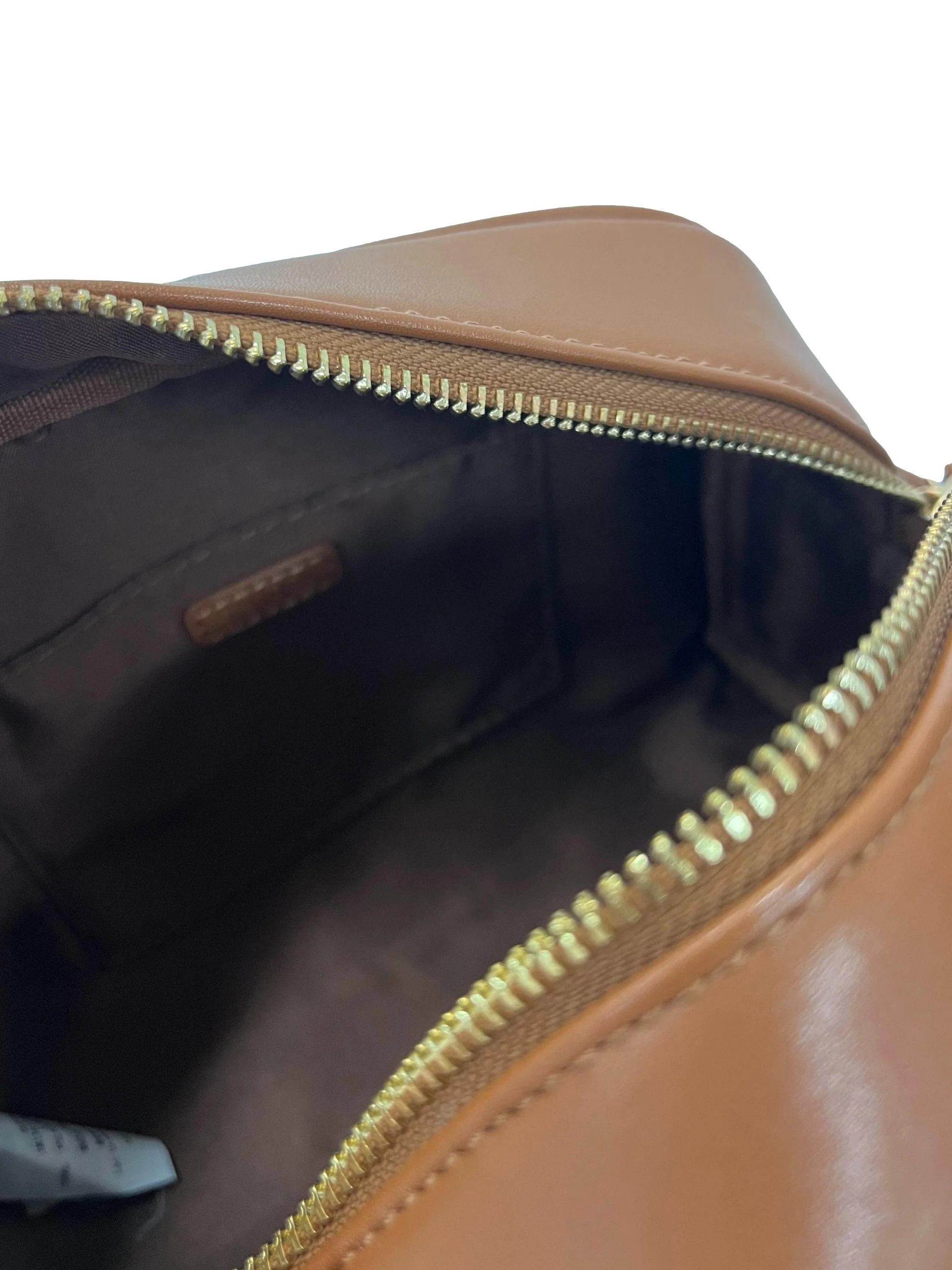Brown Round Mini Boston Bag - Image 3