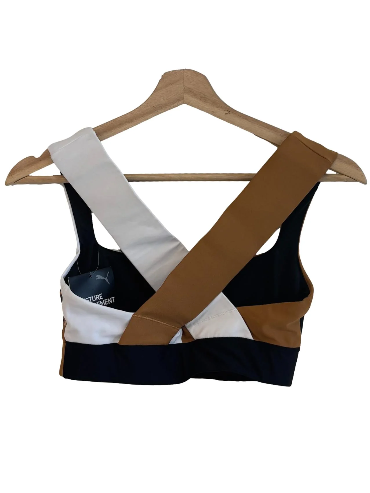 Brown Tricolour Sports Bra - Image 2