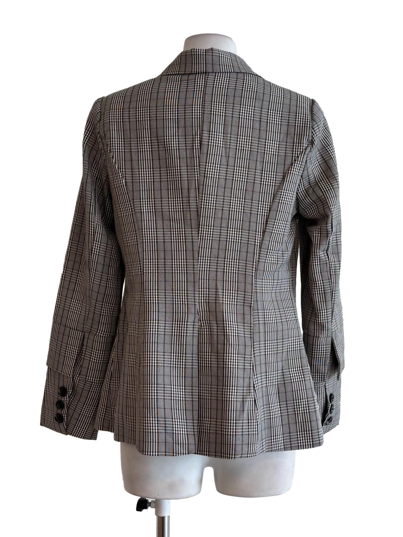 Brownish Grey Plaid Blazer - Image 2