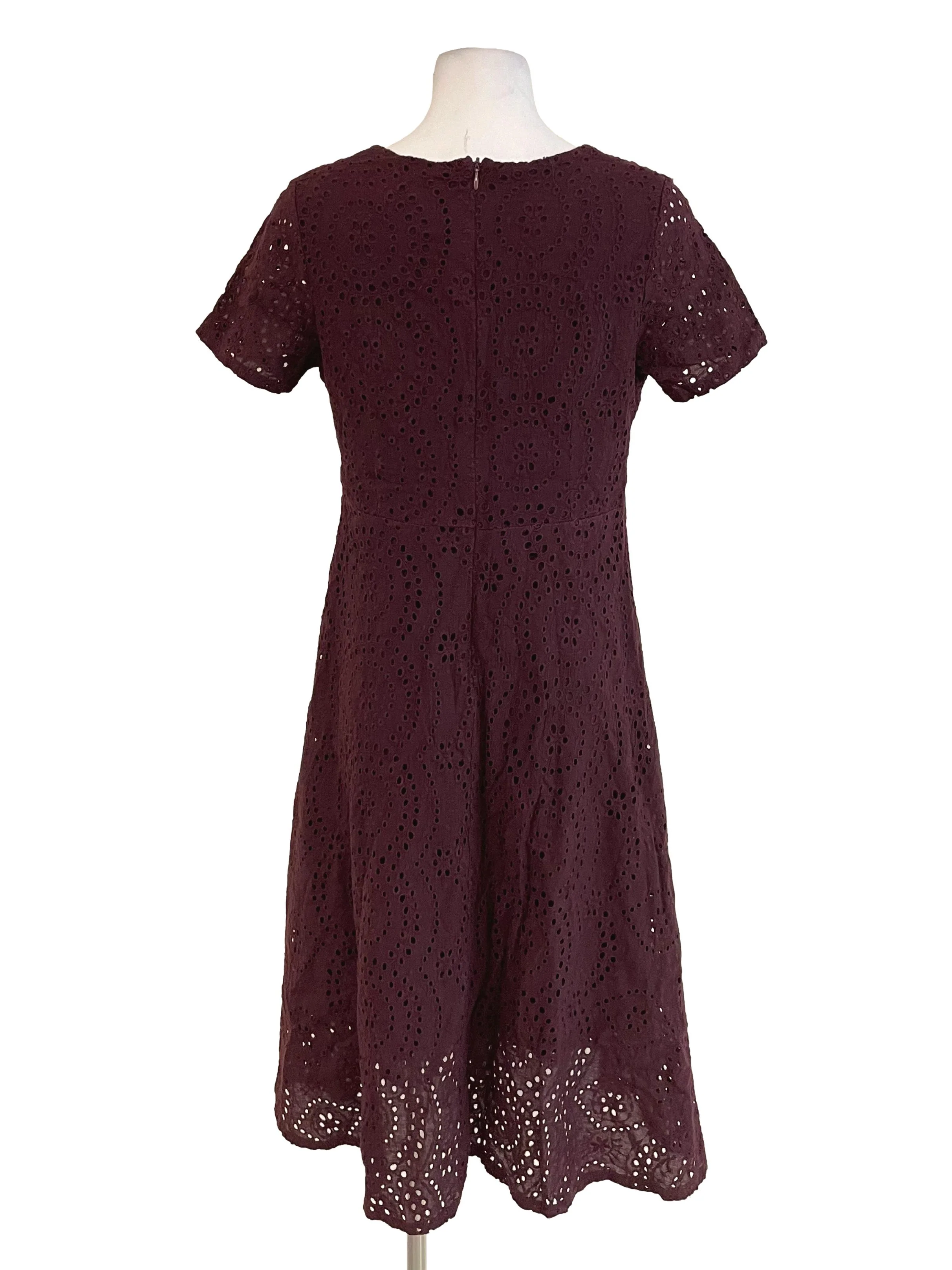Brunette Eyelet V Neck Dress - Image 2