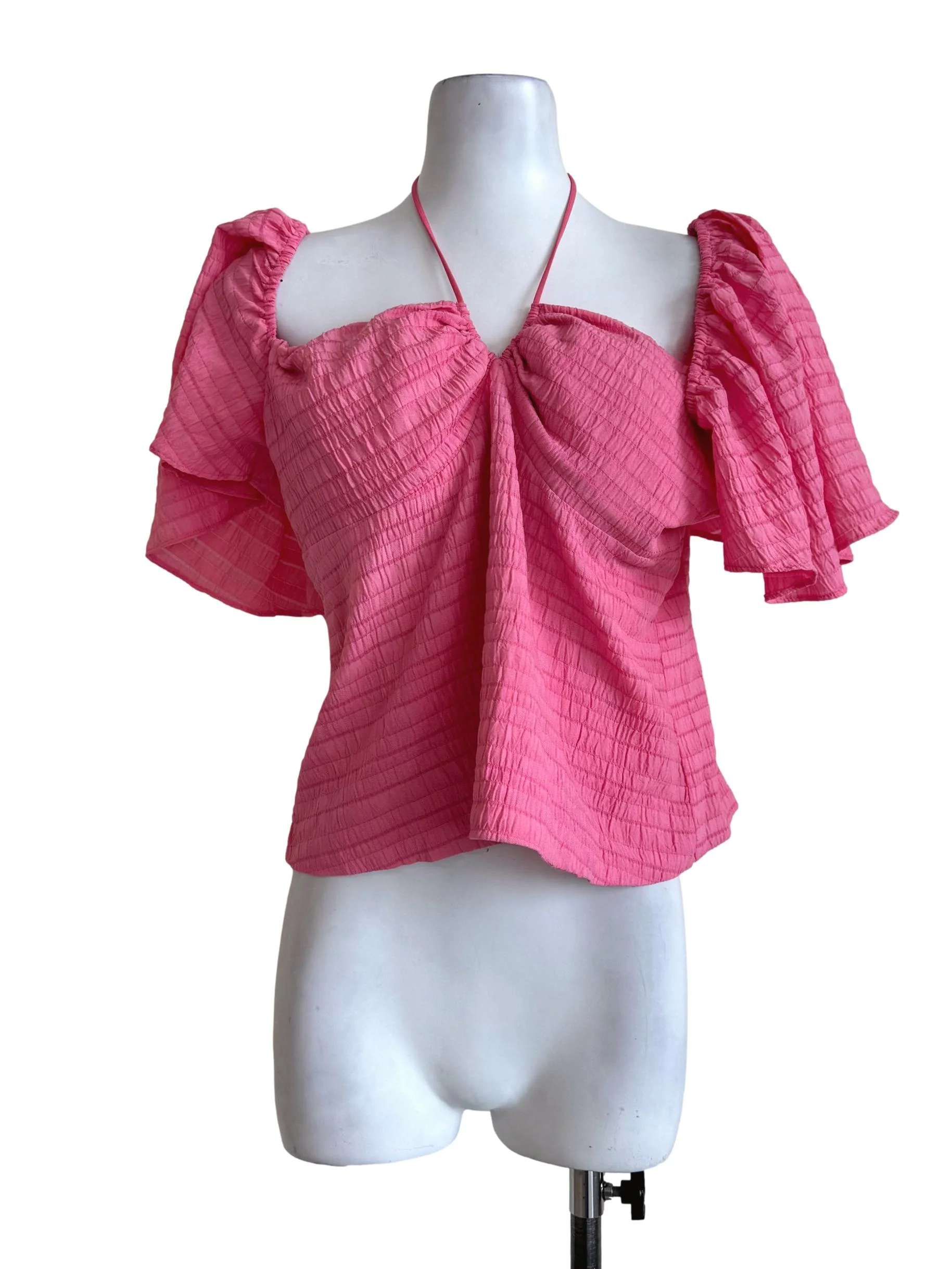 Bubblegum Pink Padded Sweetheart Neck Top LB