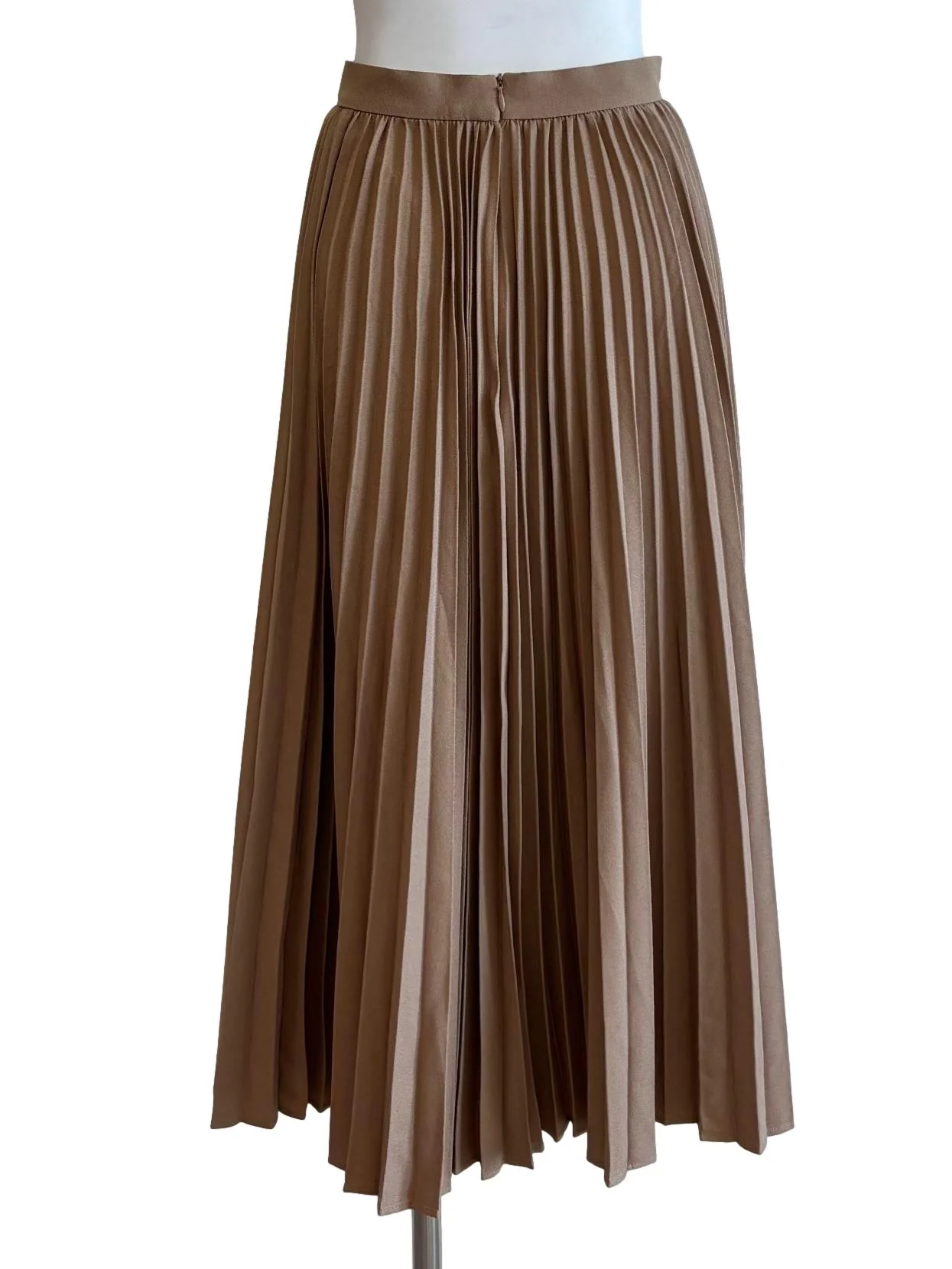 Buff Brown Pleated Skirt - Image 2