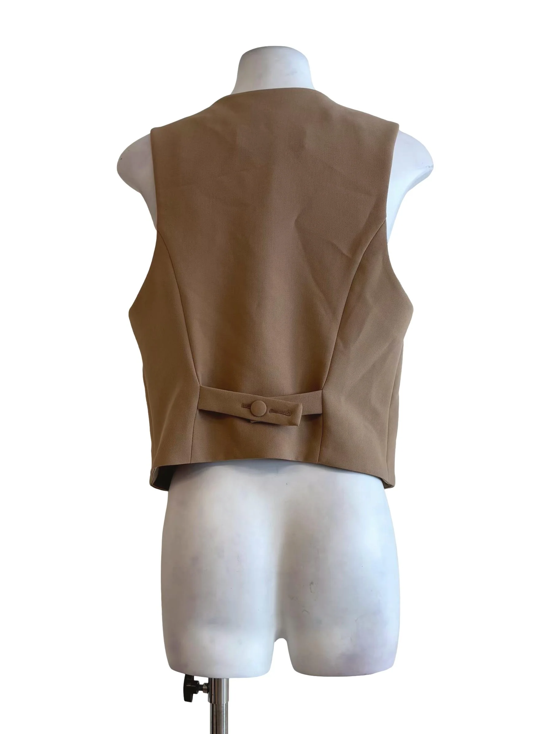 Buff Brown V-Neck Vest - Image 2