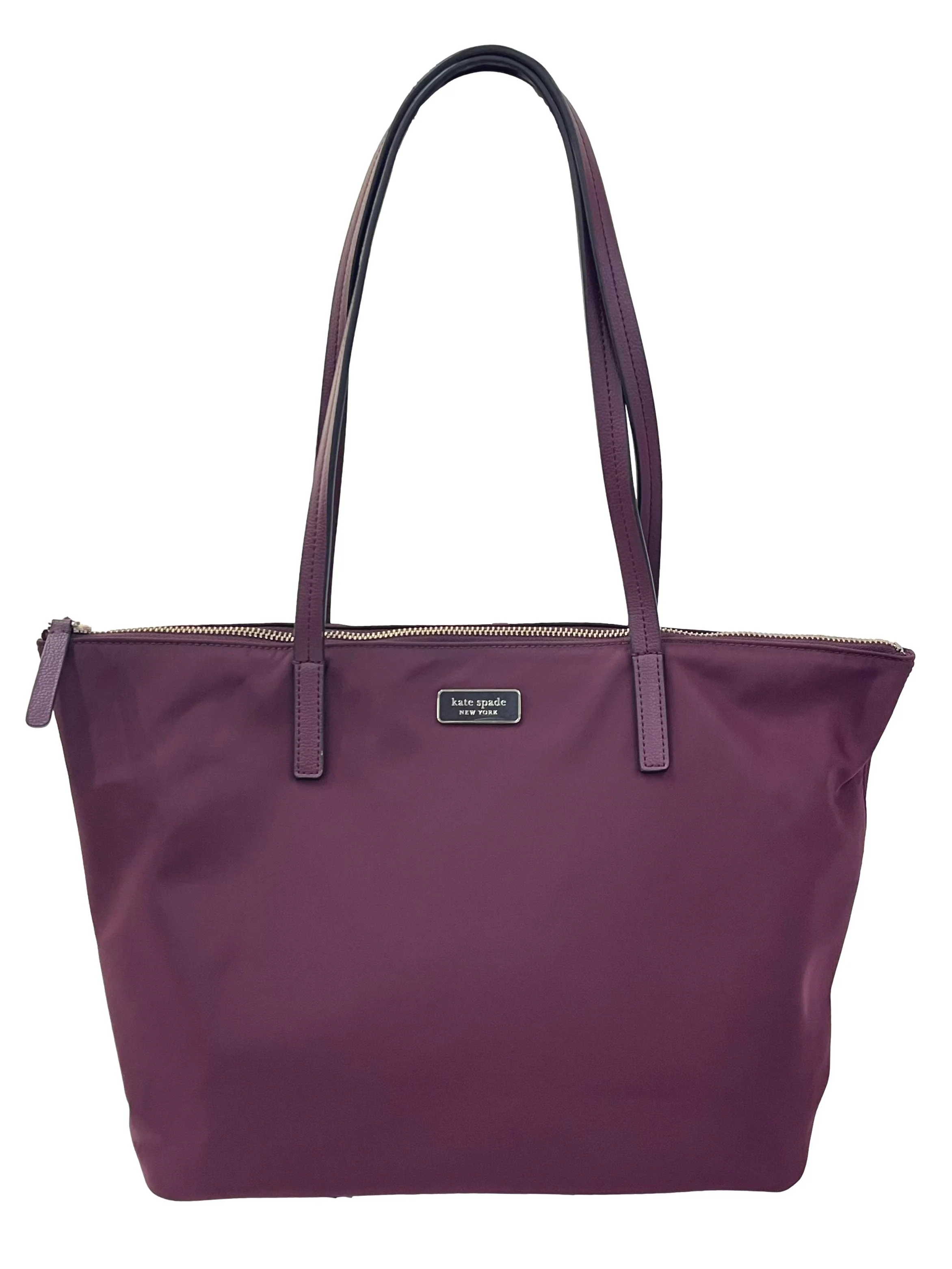 Burgundy Nylon Tote Bag