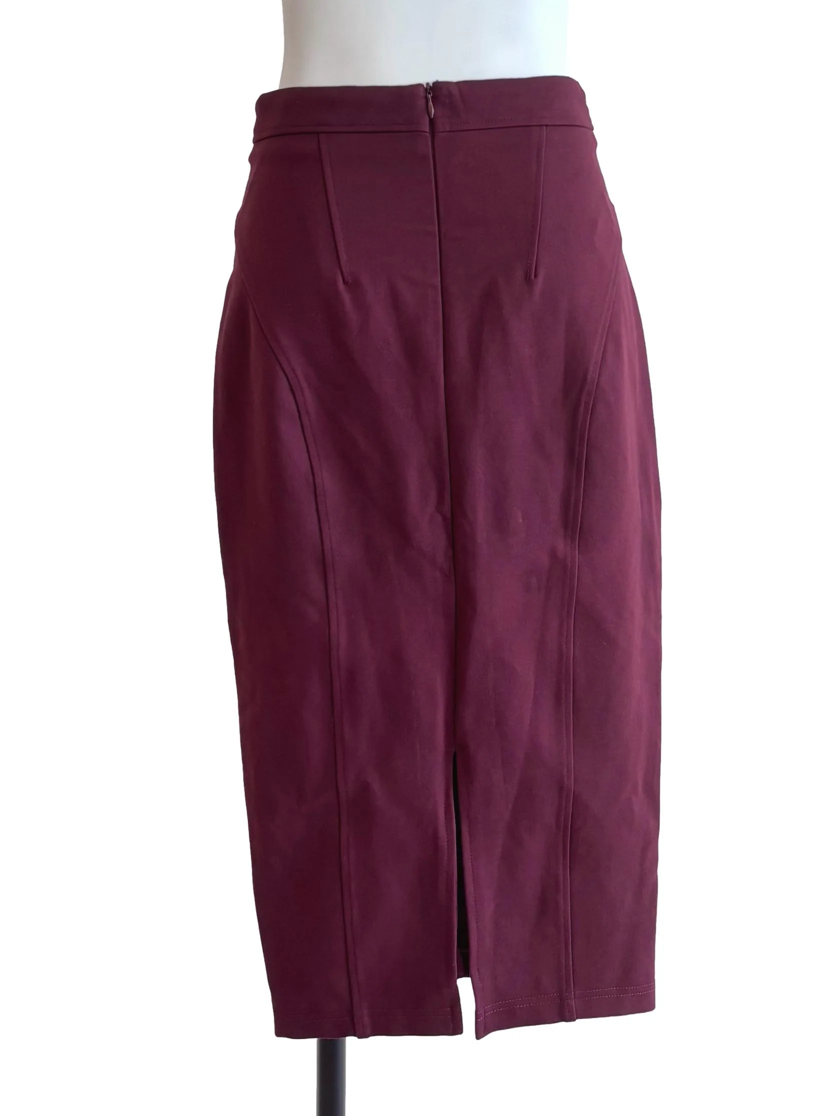 Burgundy Red Midi Tube Skirt - Image 2