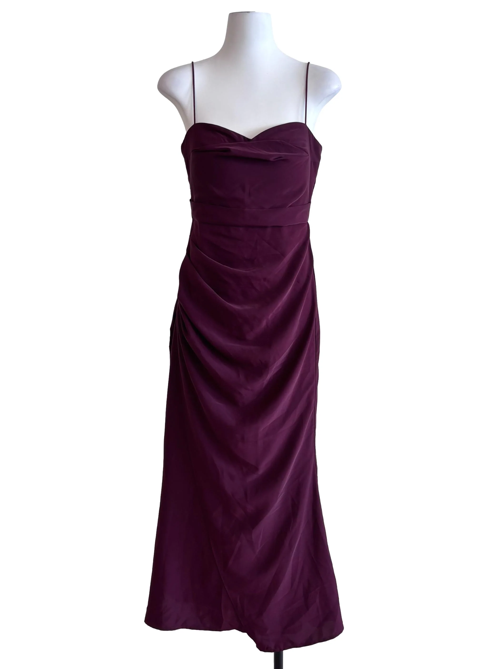 Burgundy Red Sweetheart Draped Dress