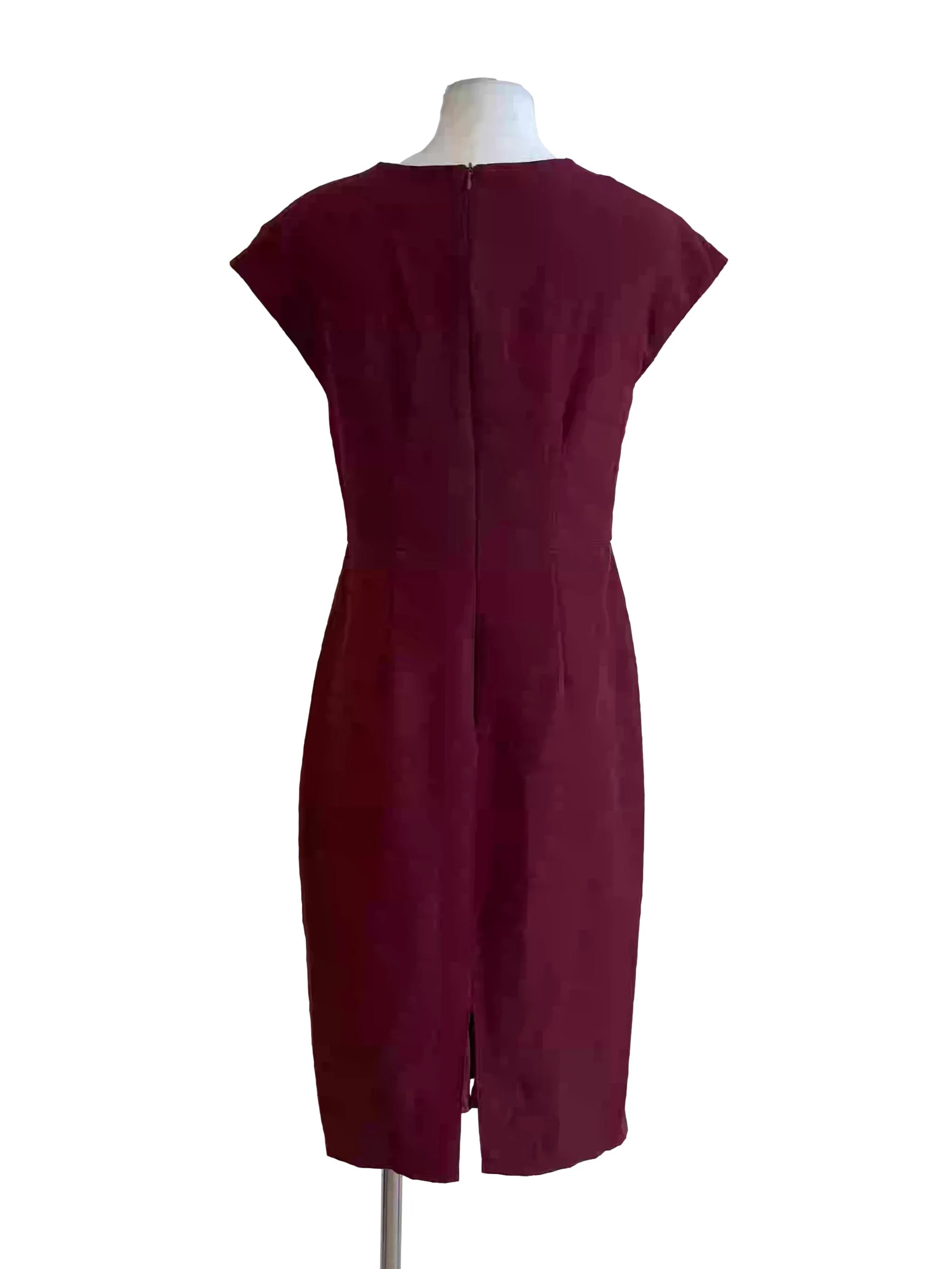 Burgundy Sleeveless Sheath Dress - Image 2