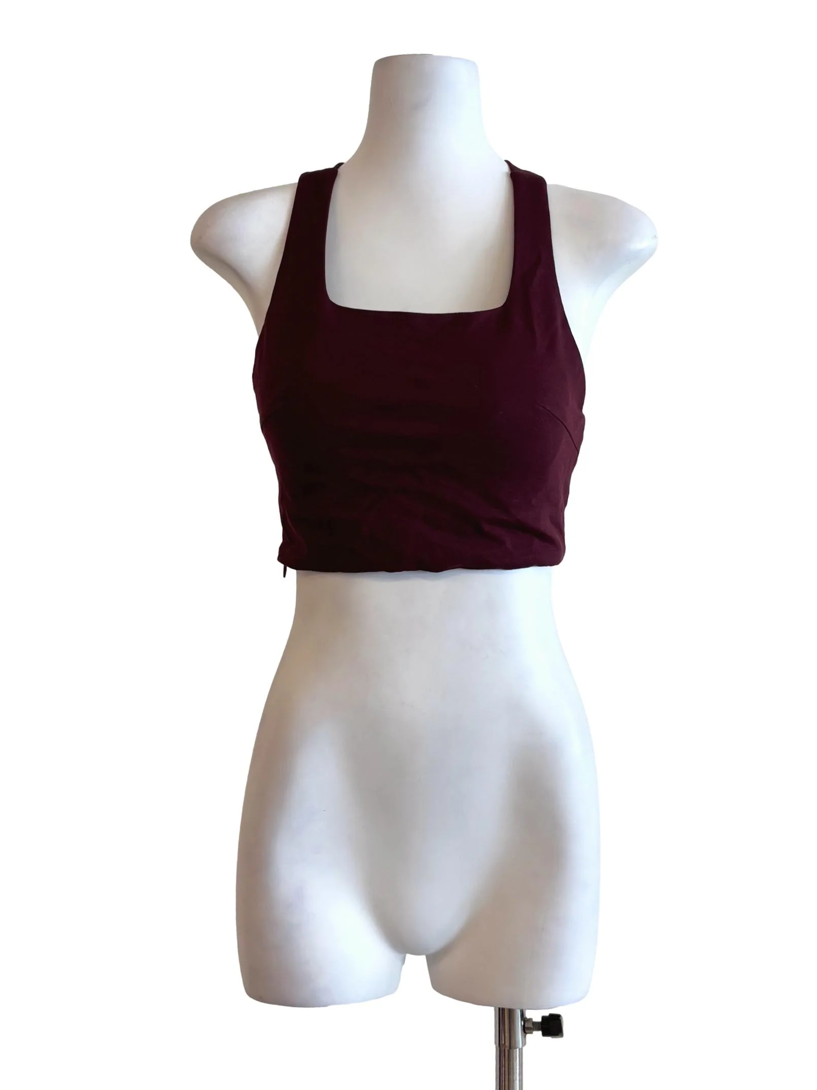 Burgundy Square Neck Padded Top