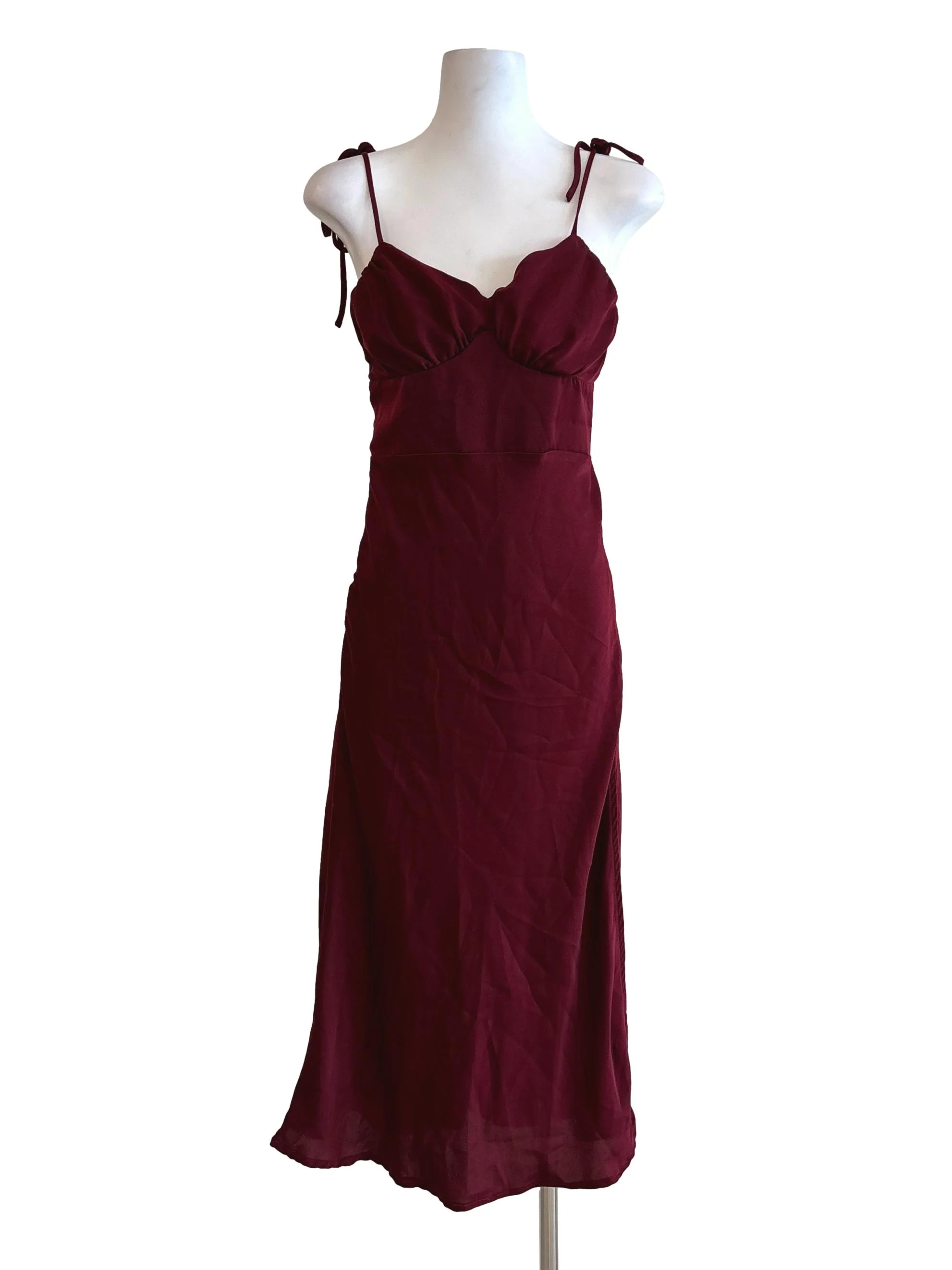 Burgundy Sweetheart Slip Dress