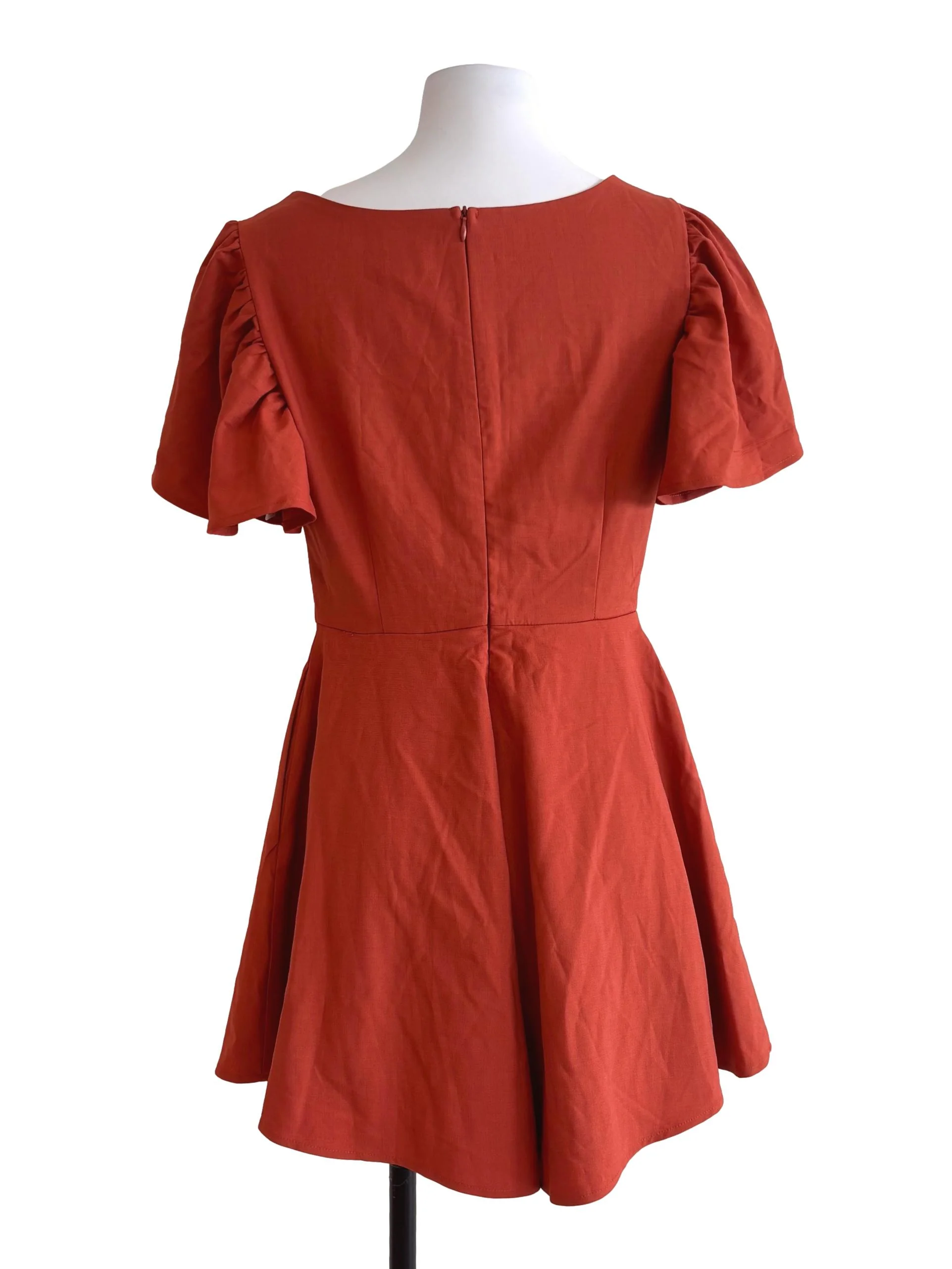 Burn Orange Square Neck Romper TTR - Image 2
