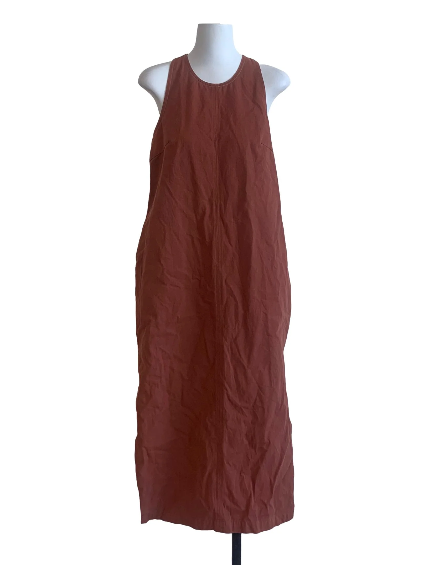 Burnt Orange Contrast Stitch Maxi Dress OSN