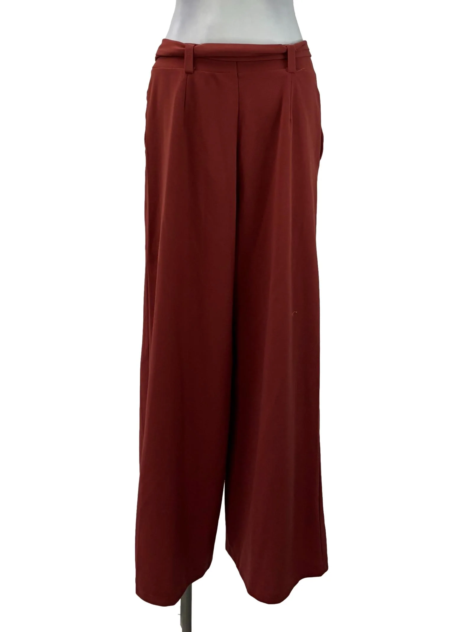 Burnt Red Tie Front Pants - Image 2