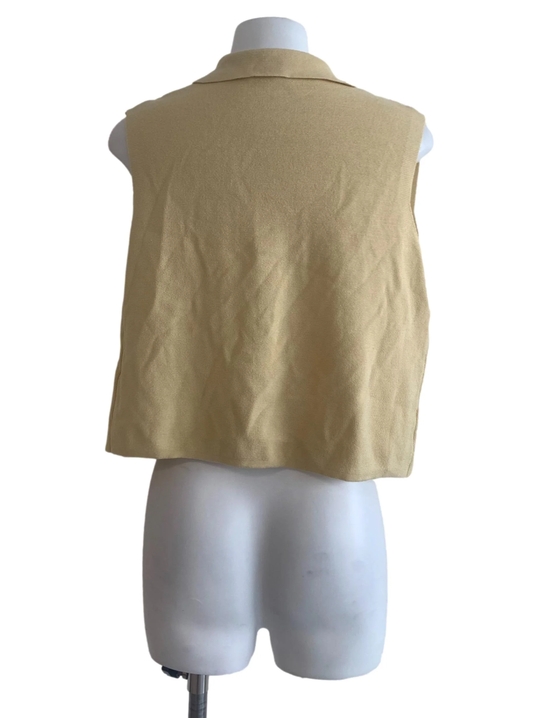 Butter Yellow Button Knitted Vest - Image 2